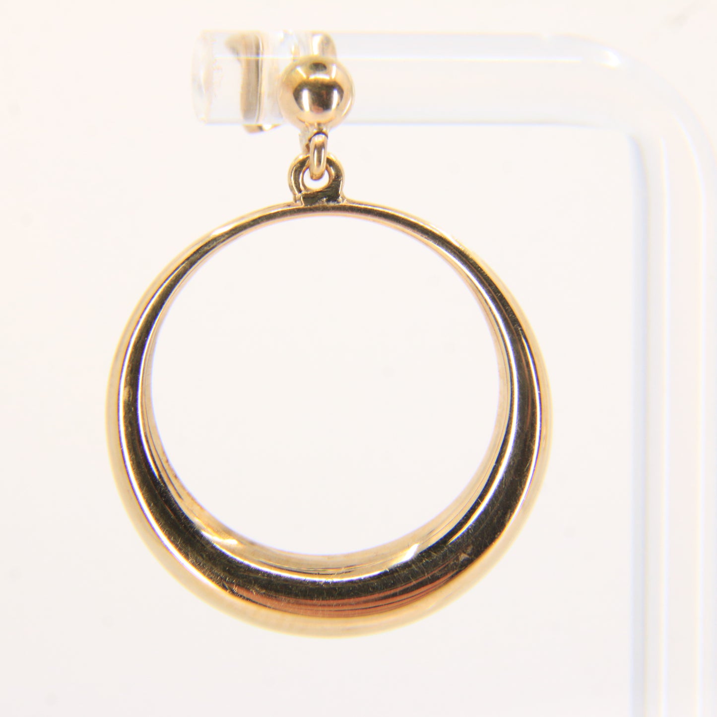 Vintage 9ct Gold Hoop Drop Earrings Hallmarked Crescent Circle Boxed Gift
