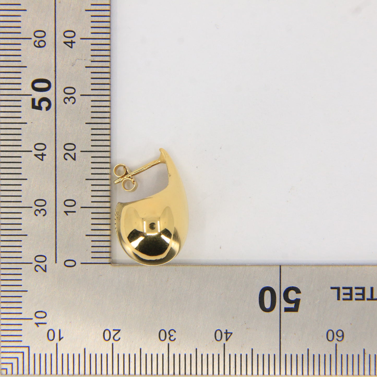 Vintage 9ct Hallmarked Yellow Gold Teardrop Stud Drop Earrings Boxed Gift