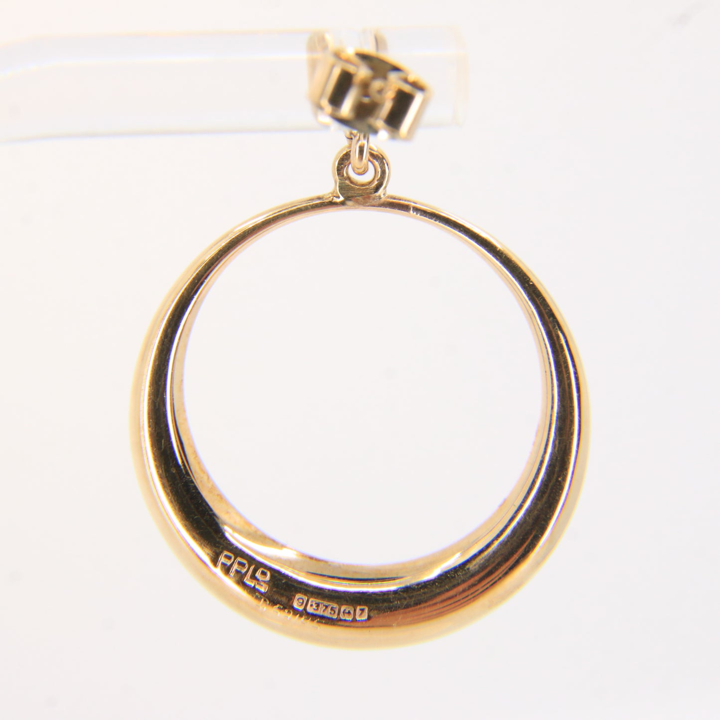 Vintage 9ct Gold Hoop Drop Earrings Hallmarked Crescent Circle Boxed Gift