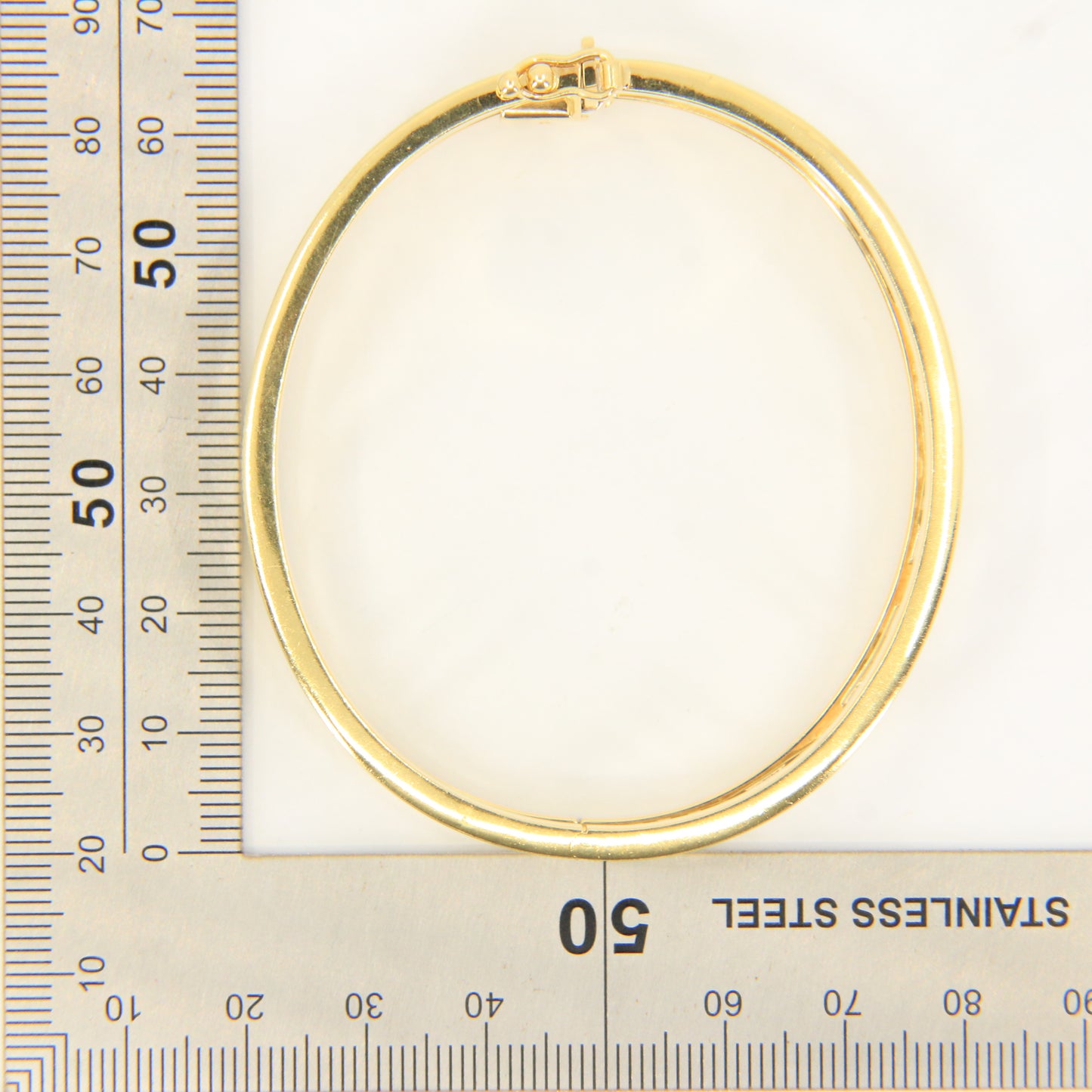 Vintage Italian 18ct Gold Atlas Roman Numeral Hinged Bangle Gift