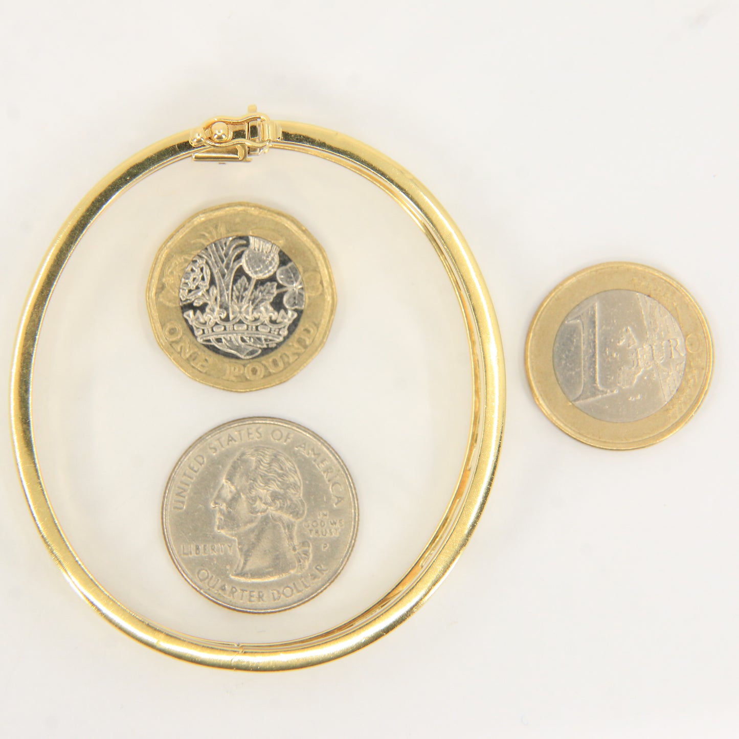 Vintage Italian 18ct Gold Atlas Roman Numeral Hinged Bangle Gift