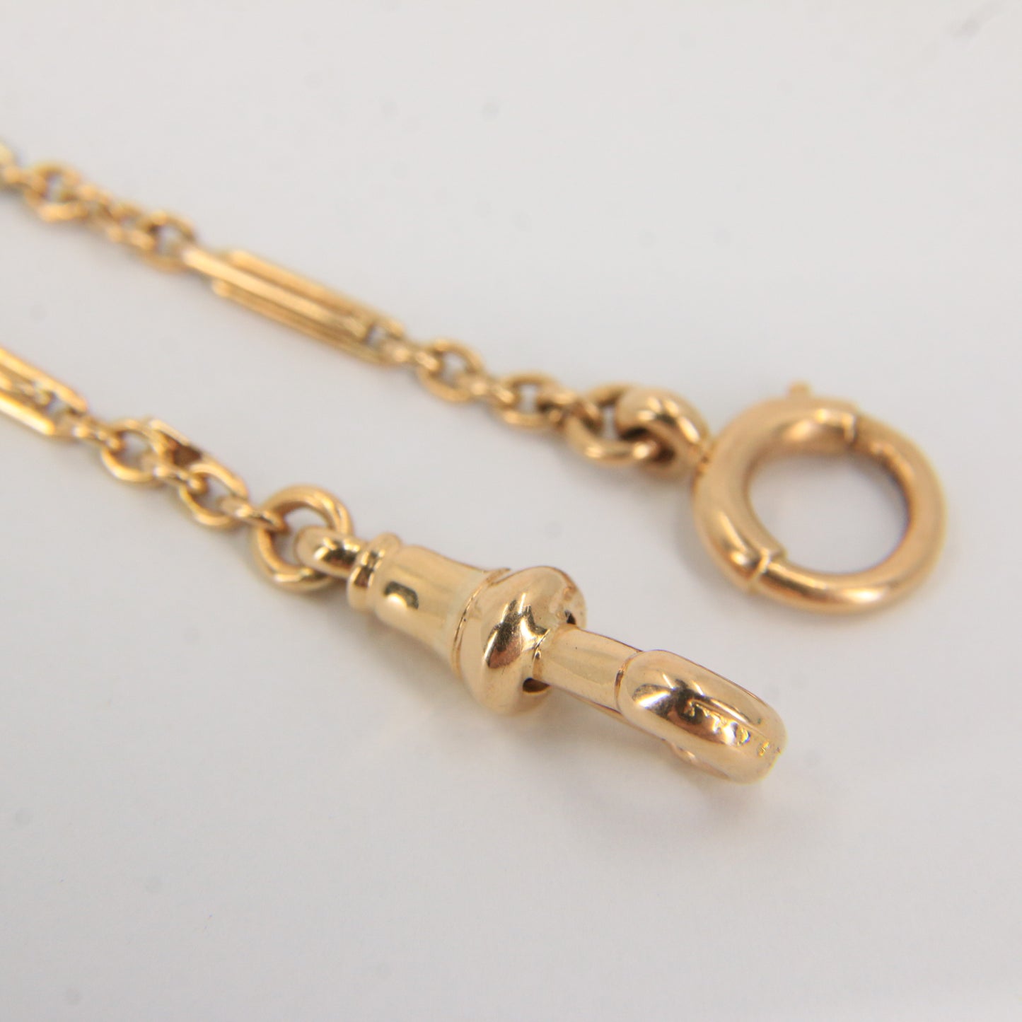 Antique 18ct Gold Two Tone Albert Chain Bar Link 14.5 Inch
