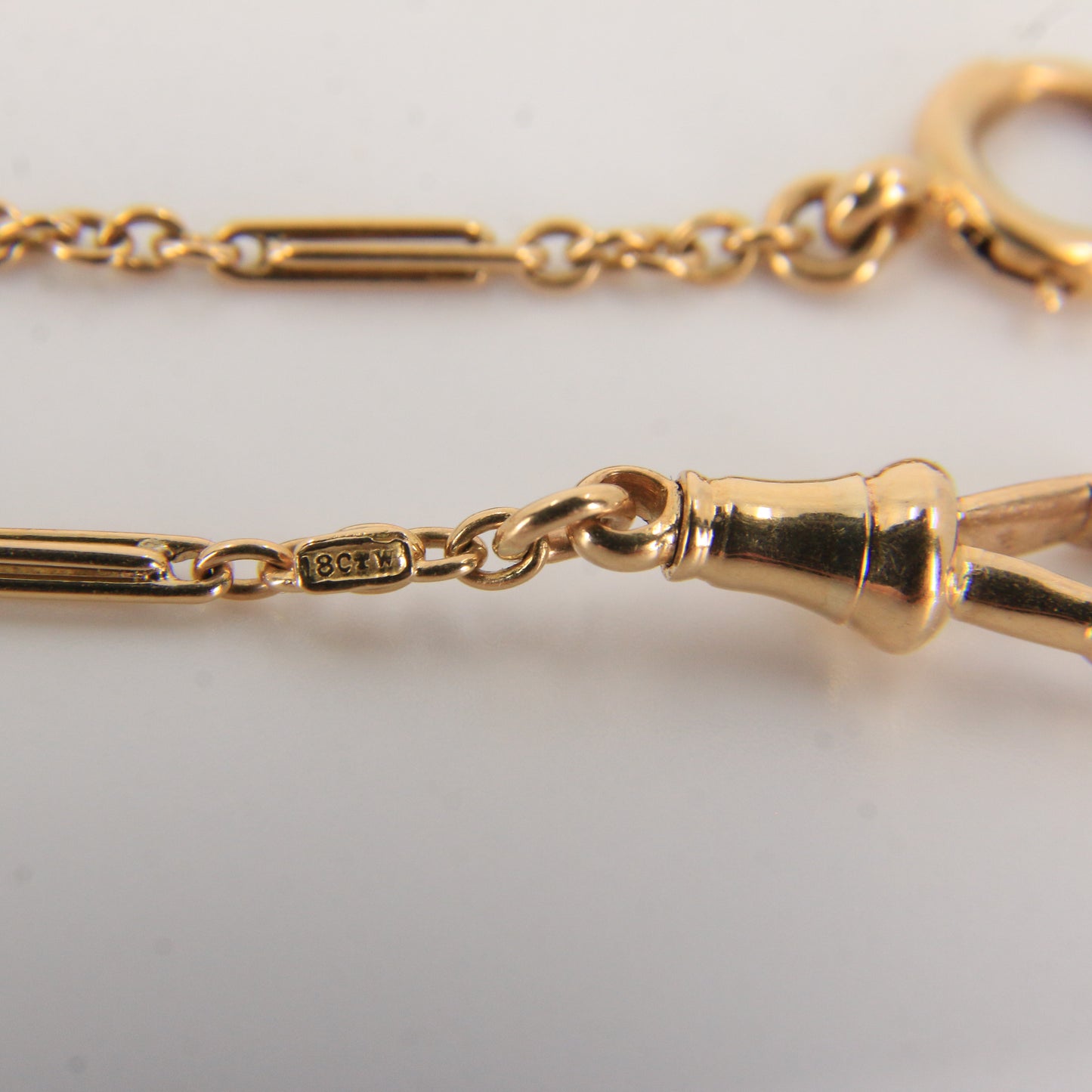 Antique 18ct Gold Two Tone Albert Chain Bar Link 14.5 Inch