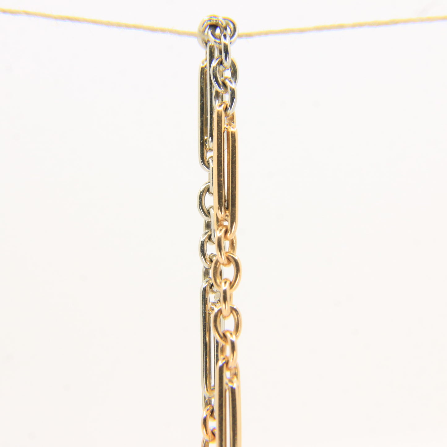Antique 18ct Gold Two Tone Albert Chain Bar Link 14.5 Inch