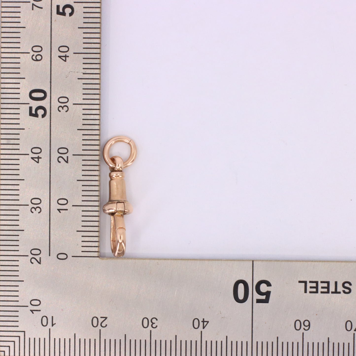 Antique 9ct Hallmarked Rose Gold Albert Dog Clip Clasp Charm Pendant Holder