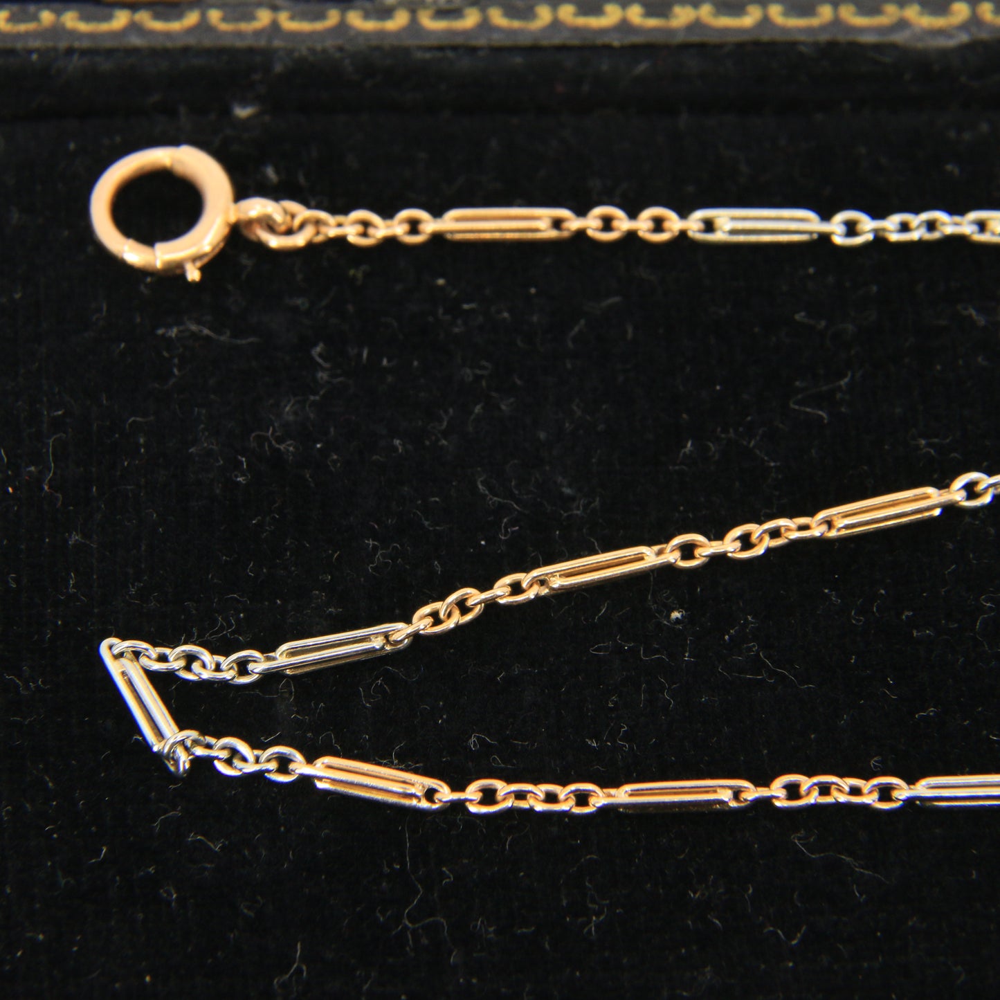 Antique 18ct Gold Two Tone Albert Chain Bar Link 14.5 Inch