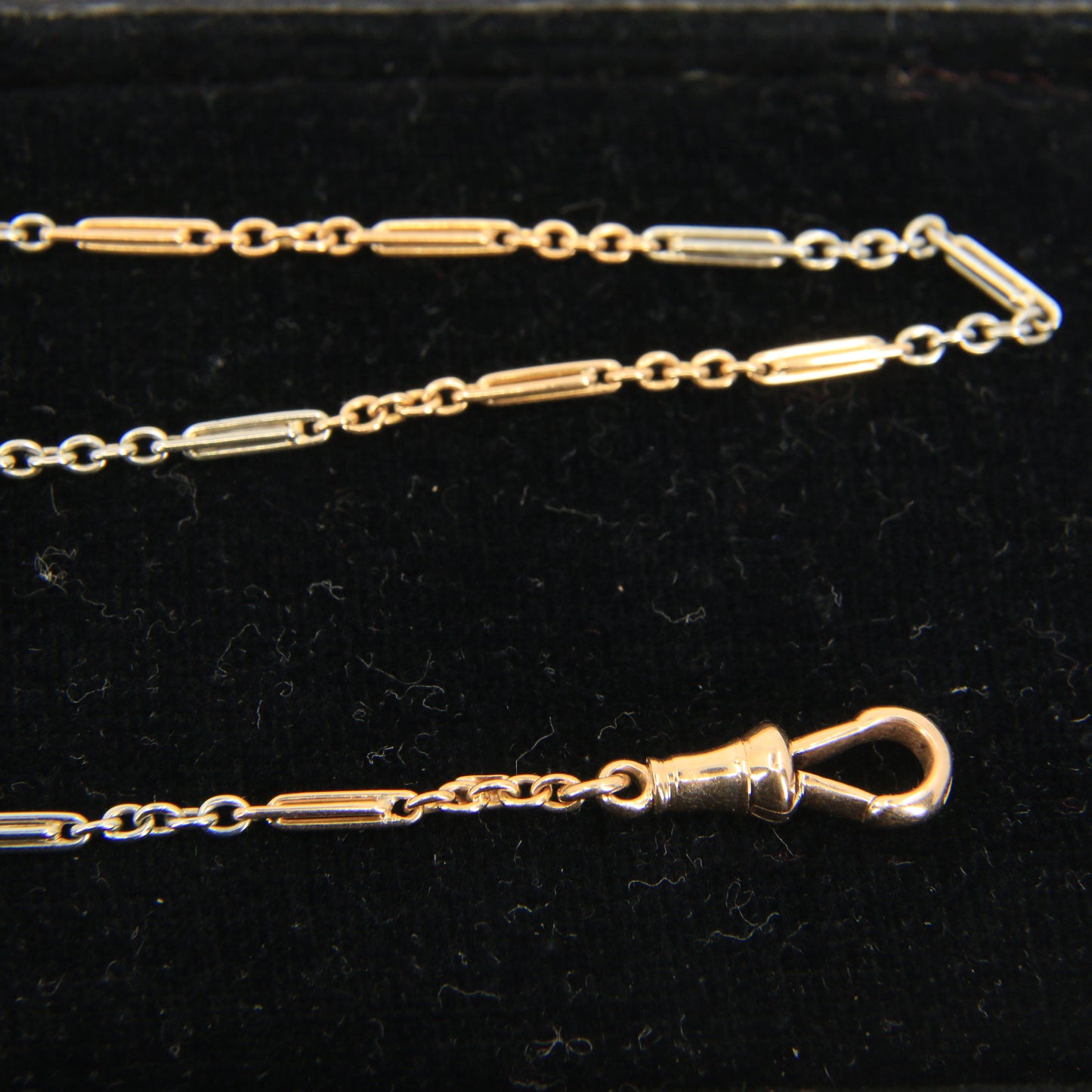 Antique 18ct Gold Two Tone Albert Chain Bar Link 14.5 Inch