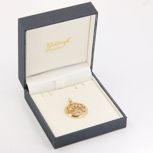 Vintage 9ct Hallmarked Yellow Gold St Mungo Glasgow Pendant Scottish Heritage Boxed