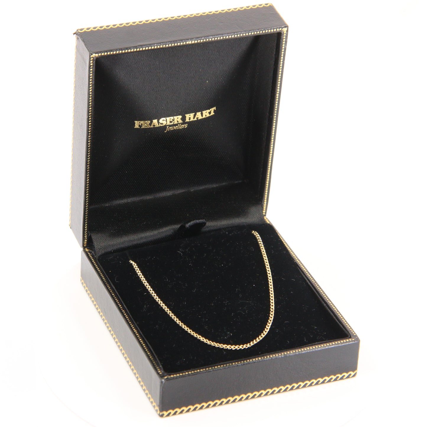 Vintage 9ct Gold Curb Chain Necklace Hallmarked Yellow Gold 18 Inch Boxed Gift