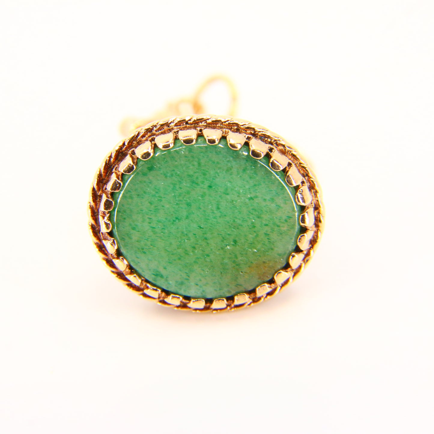 Vintage 9ct Jumping Horse Charm Jade Stone Hallmarked Gold Pendant