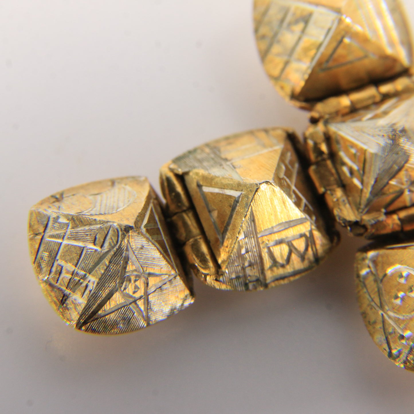 Vintage Gold Silver Masonic Ball Pendant Folding Orb Cross Engraved Freemason