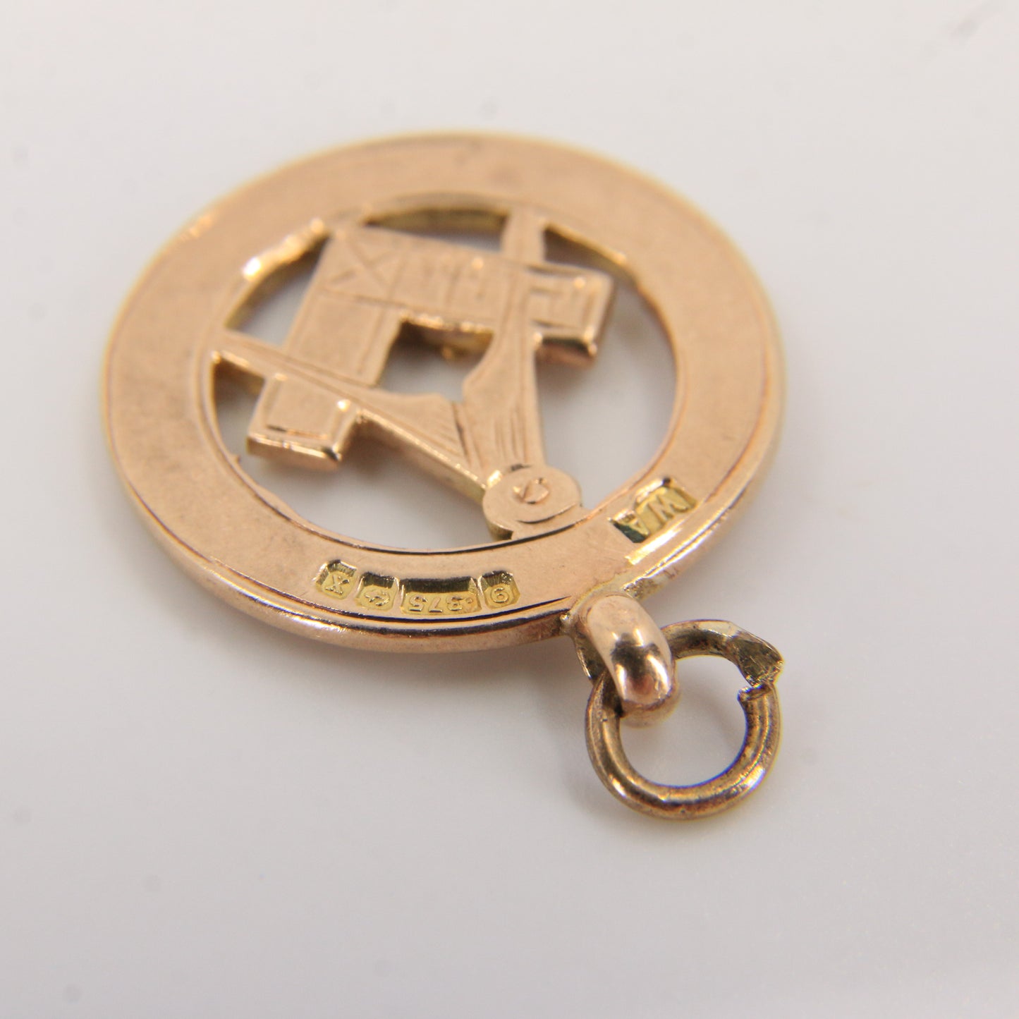 Vintage 9ct Gold Hallmarked Masonic Pendant Compass Ruler G Emblem Freemason
