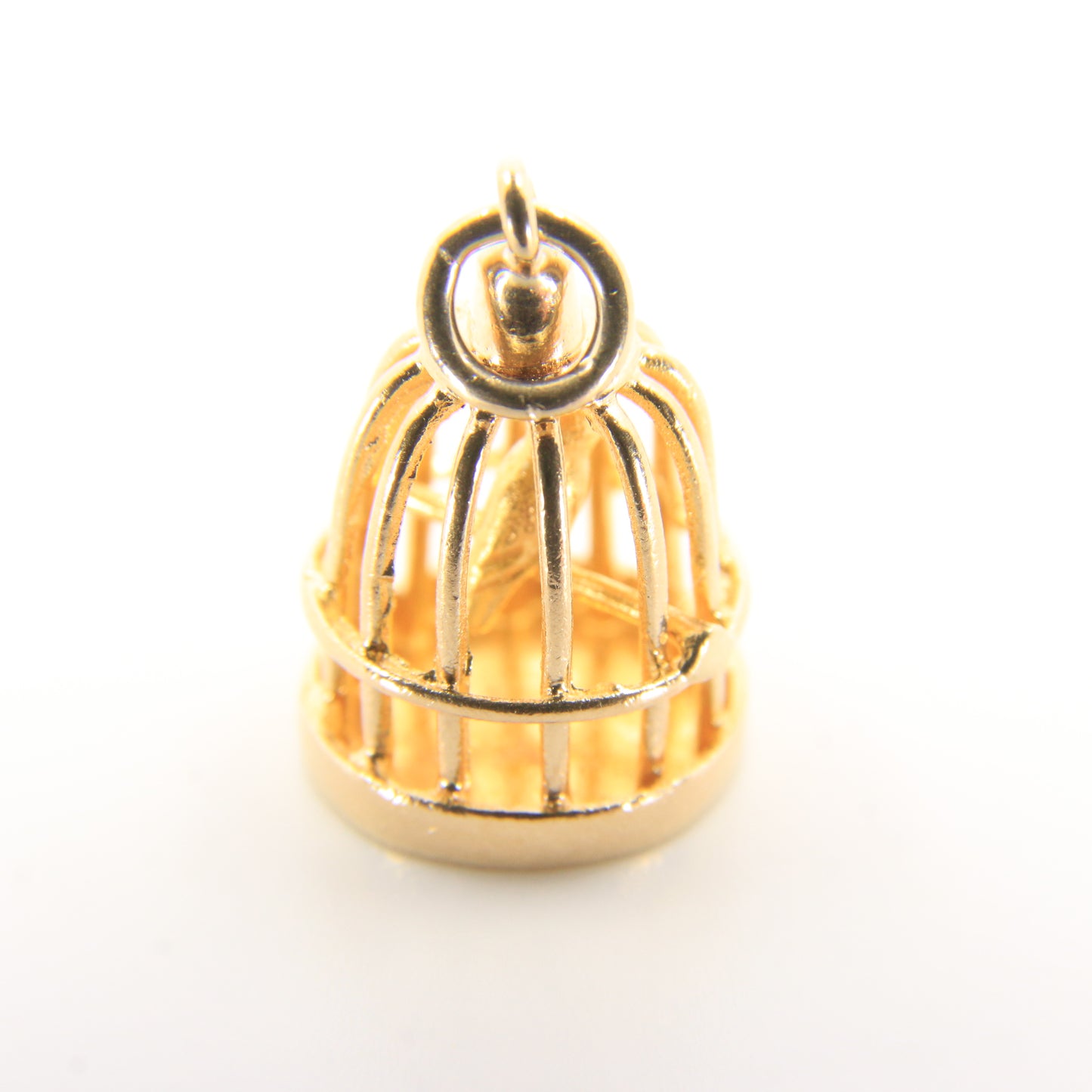 Vintage 9ct Gold Hallmarked Bird Cage Charm Pendant