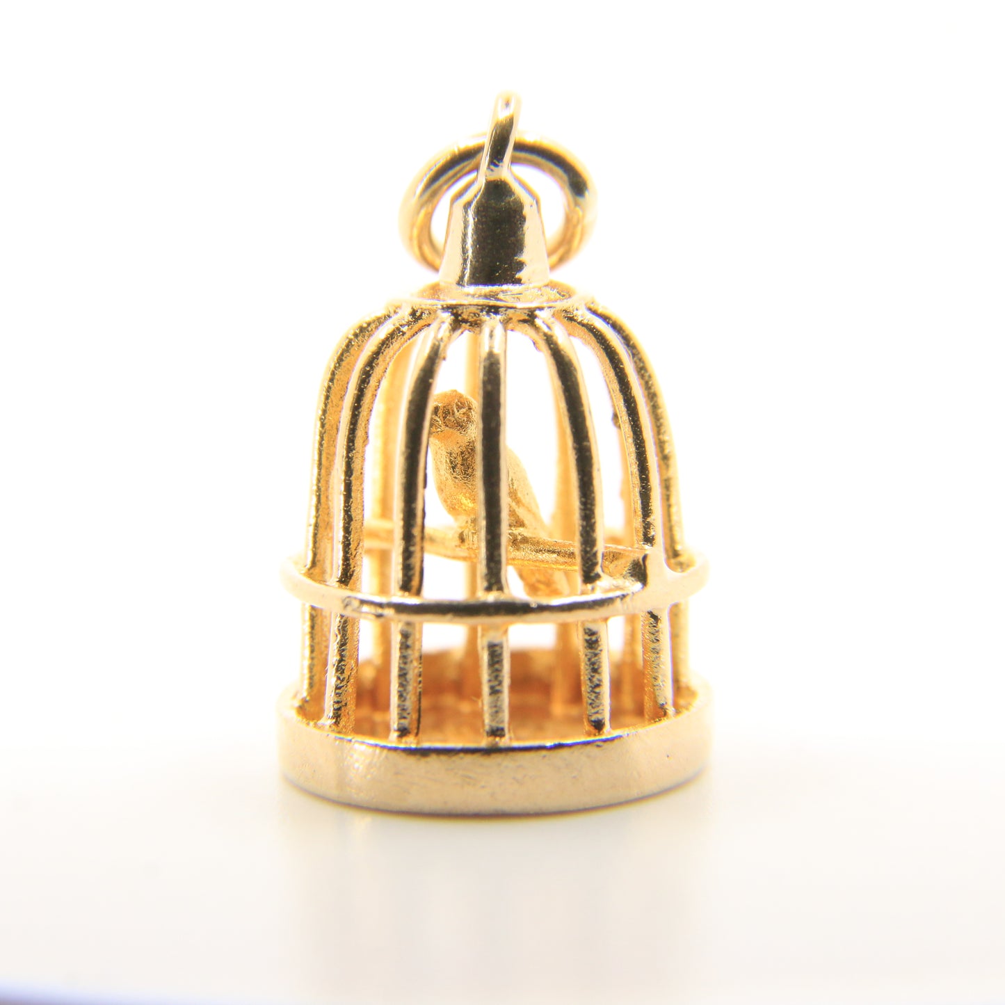 Vintage 9ct Gold Hallmarked Bird Cage Charm Pendant