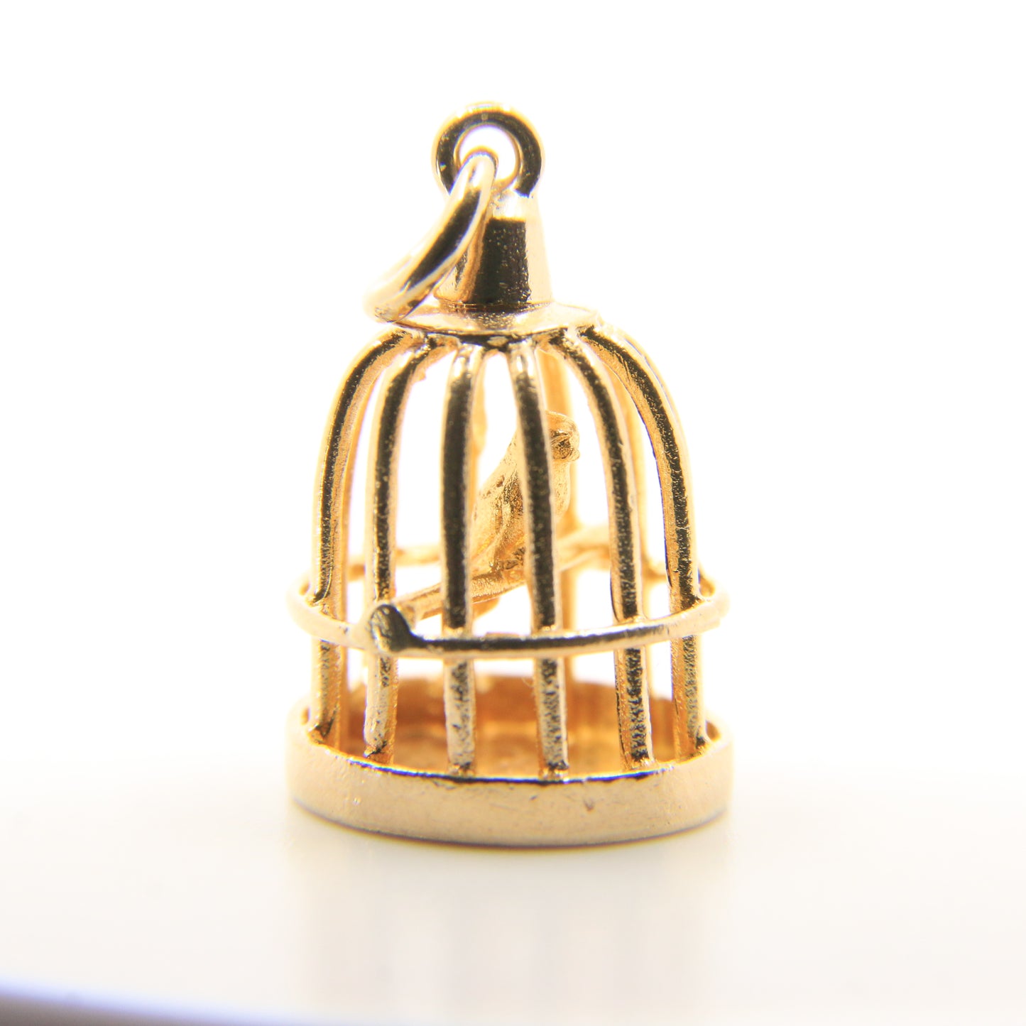 Vintage 9ct Gold Hallmarked Bird Cage Charm Pendant