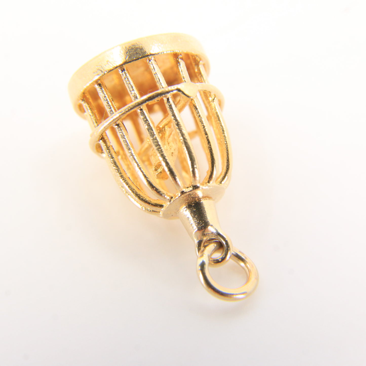 Vintage 9ct Gold Hallmarked Bird Cage Charm Pendant