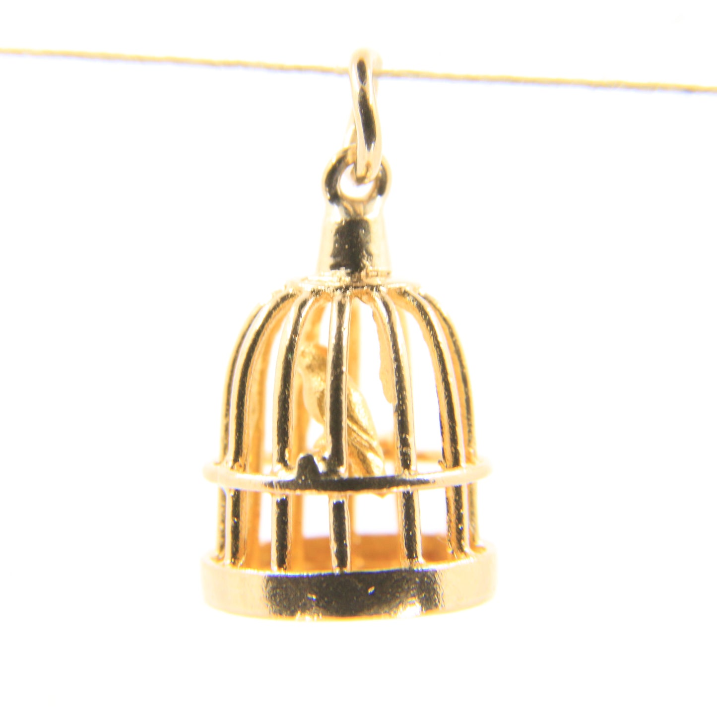 Vintage 9ct Gold Hallmarked Bird Cage Charm Pendant