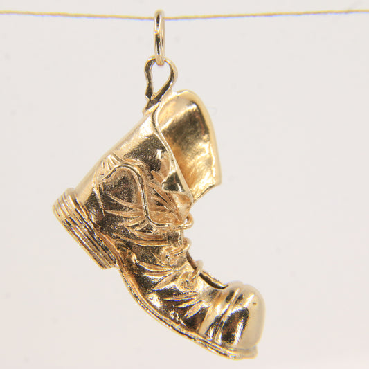 Vintage 9ct Gold Hallmarked Boot Charm Pendant Collectable
