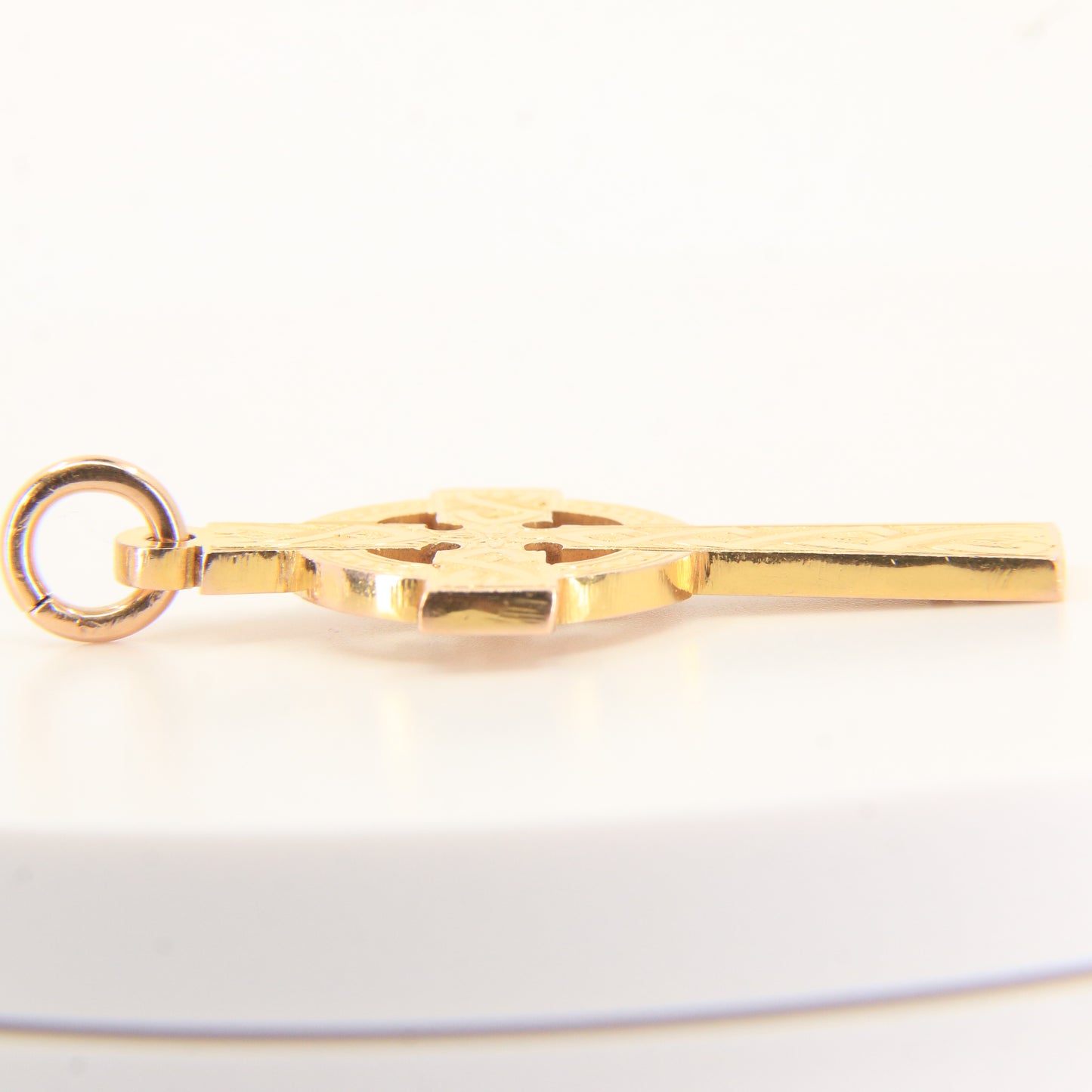 Antique 9ct Gold Hallmarked Celtic Cross Pendant 1915 Engraved