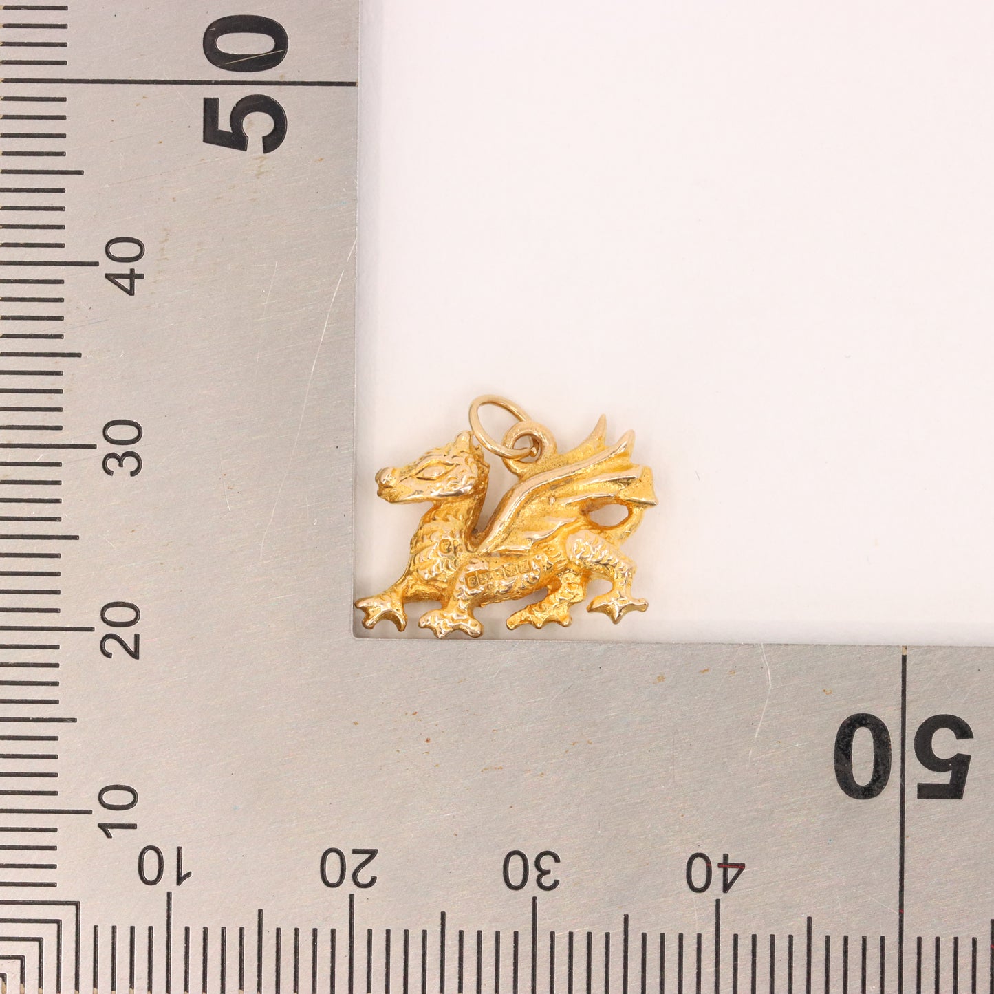 Vintage 9ct Hallmarked Gold Welsh Dragon Charm Pendant Wales Symbol Gift