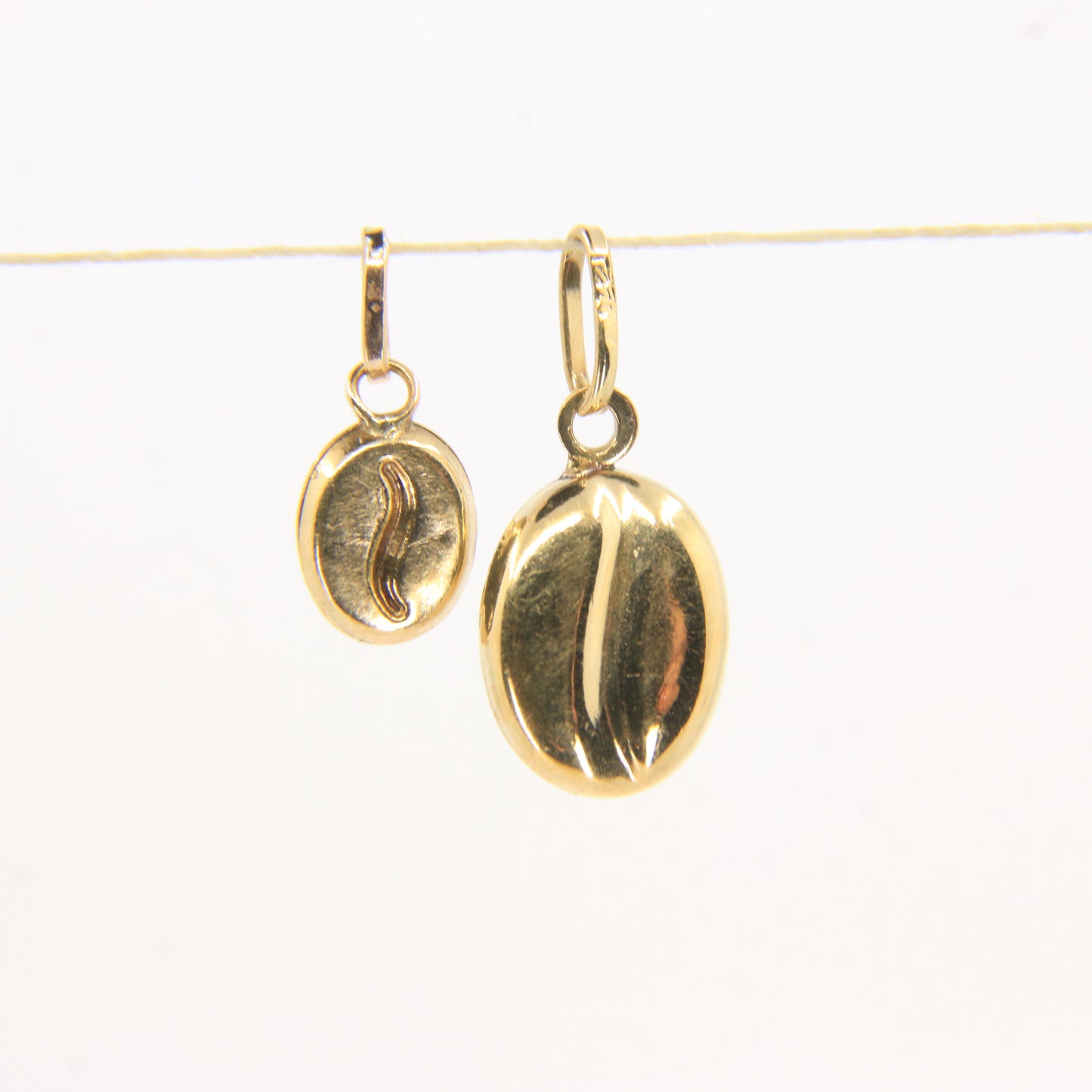 Vintage 9ct Gold Coffee Bean Charm Set | Two Pendant Gift Bundle