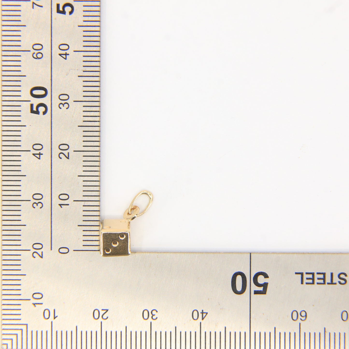 Vintage 9ct Gold Dice Charm Pendant UNOAERRE Italy Lucky Gift