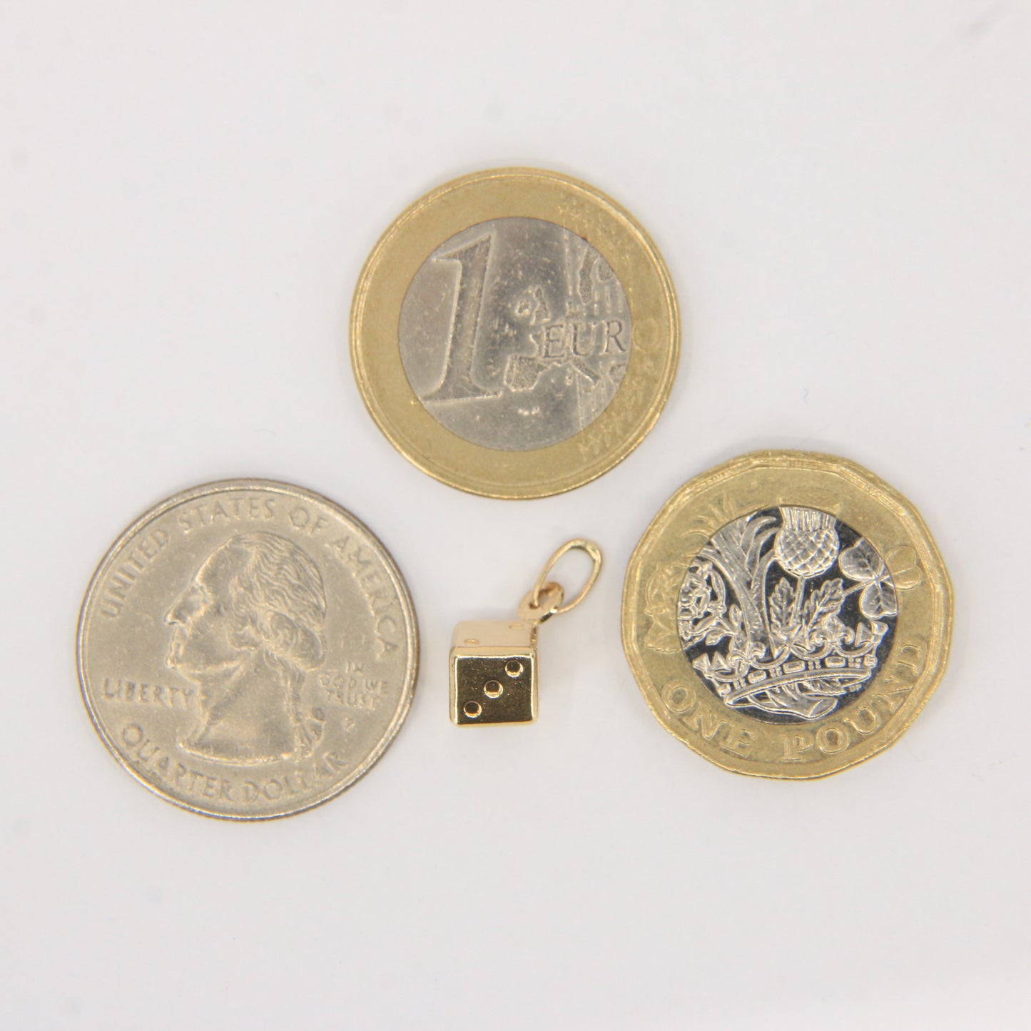 Vintage 9ct Gold Dice Charm Pendant UNOAERRE Italy Lucky Gift