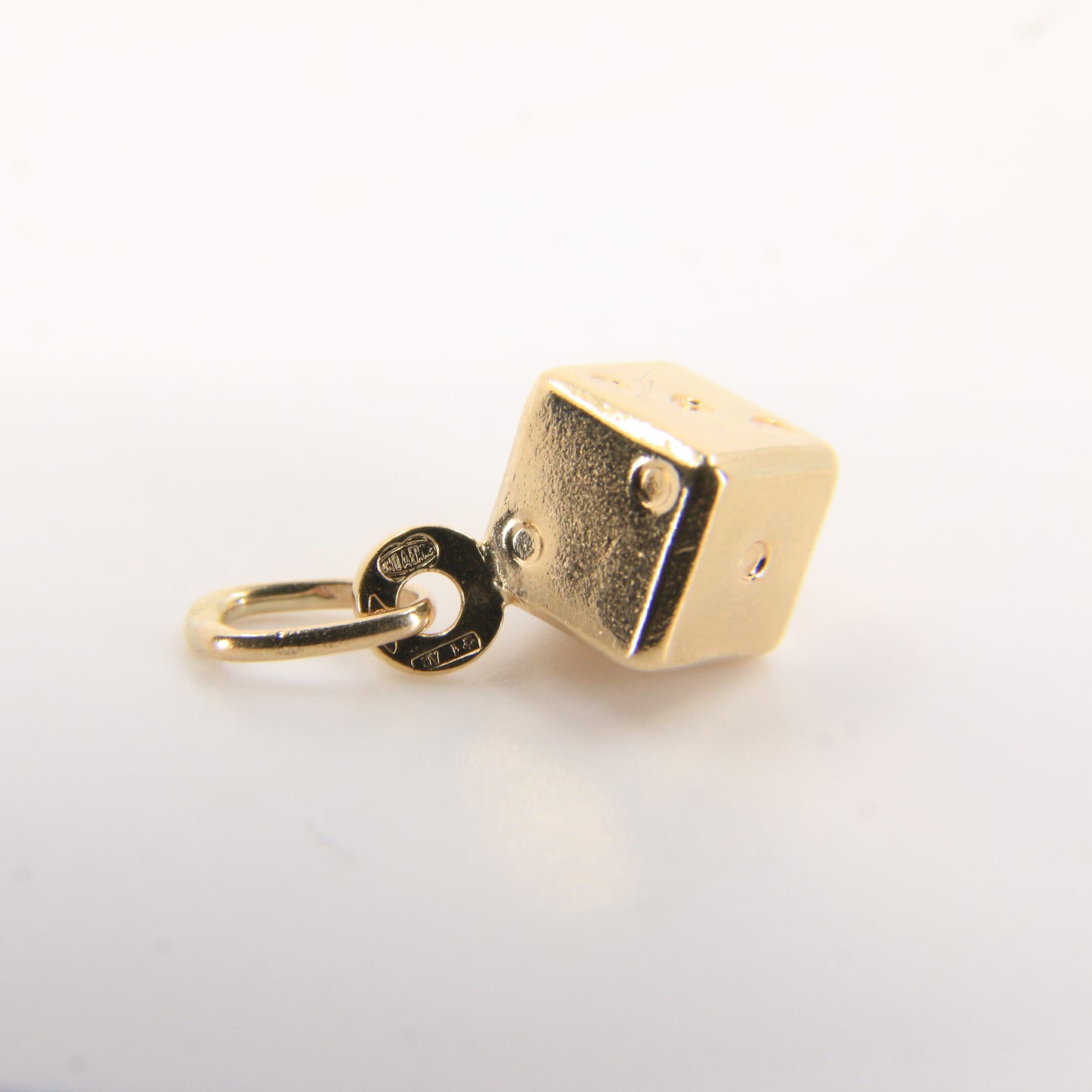 Vintage 9ct Gold Dice Charm Pendant UNOAERRE Italy Lucky Gift