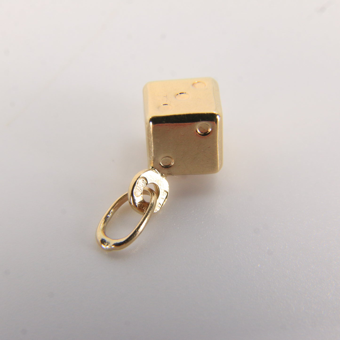 Vintage 9ct Gold Dice Charm Pendant UNOAERRE Italy Lucky Gift
