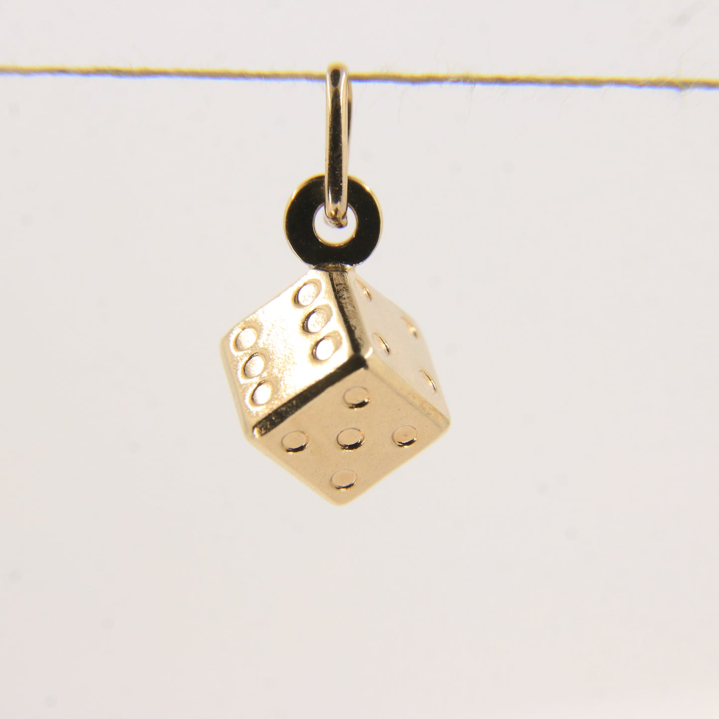 Vintage 9ct Gold Dice Charm Pendant UNOAERRE Italy Lucky Gift