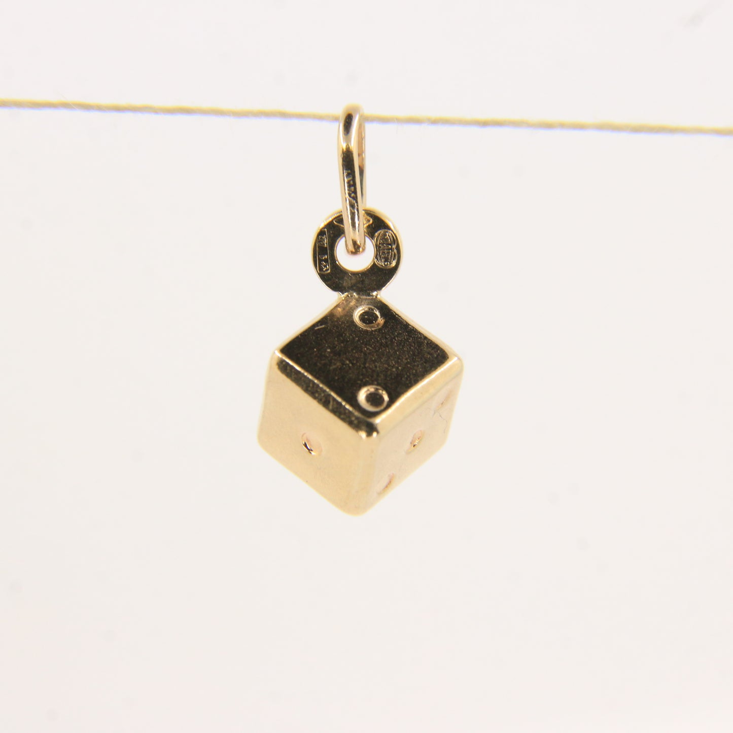 Vintage 9ct Gold Dice Charm Pendant UNOAERRE Italy Lucky Gift
