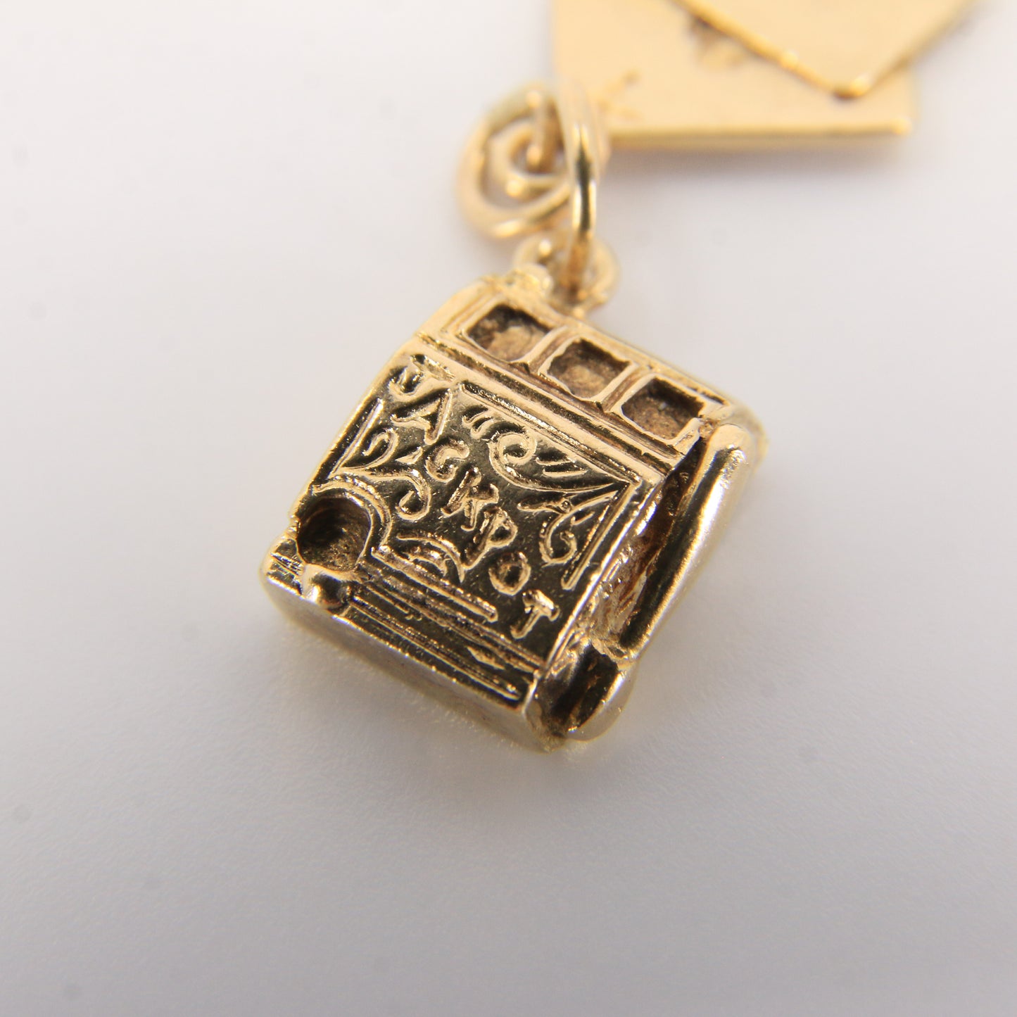 Vintage 9ct Gold Casino Charm Set Hallmarked Slot Machine & Pocket Rockets