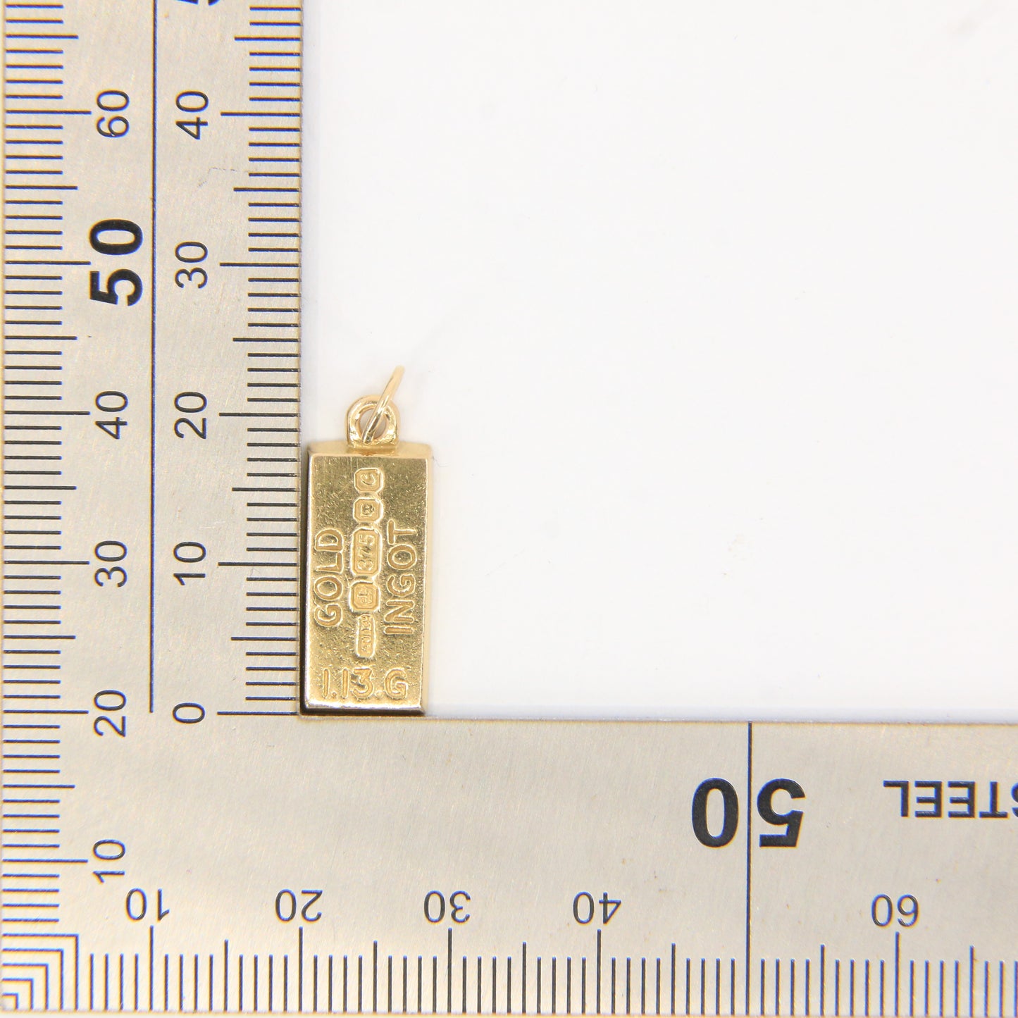 Vintage 9ct Gold Hallmarked Ingot Pendant Solid Gold Collectable