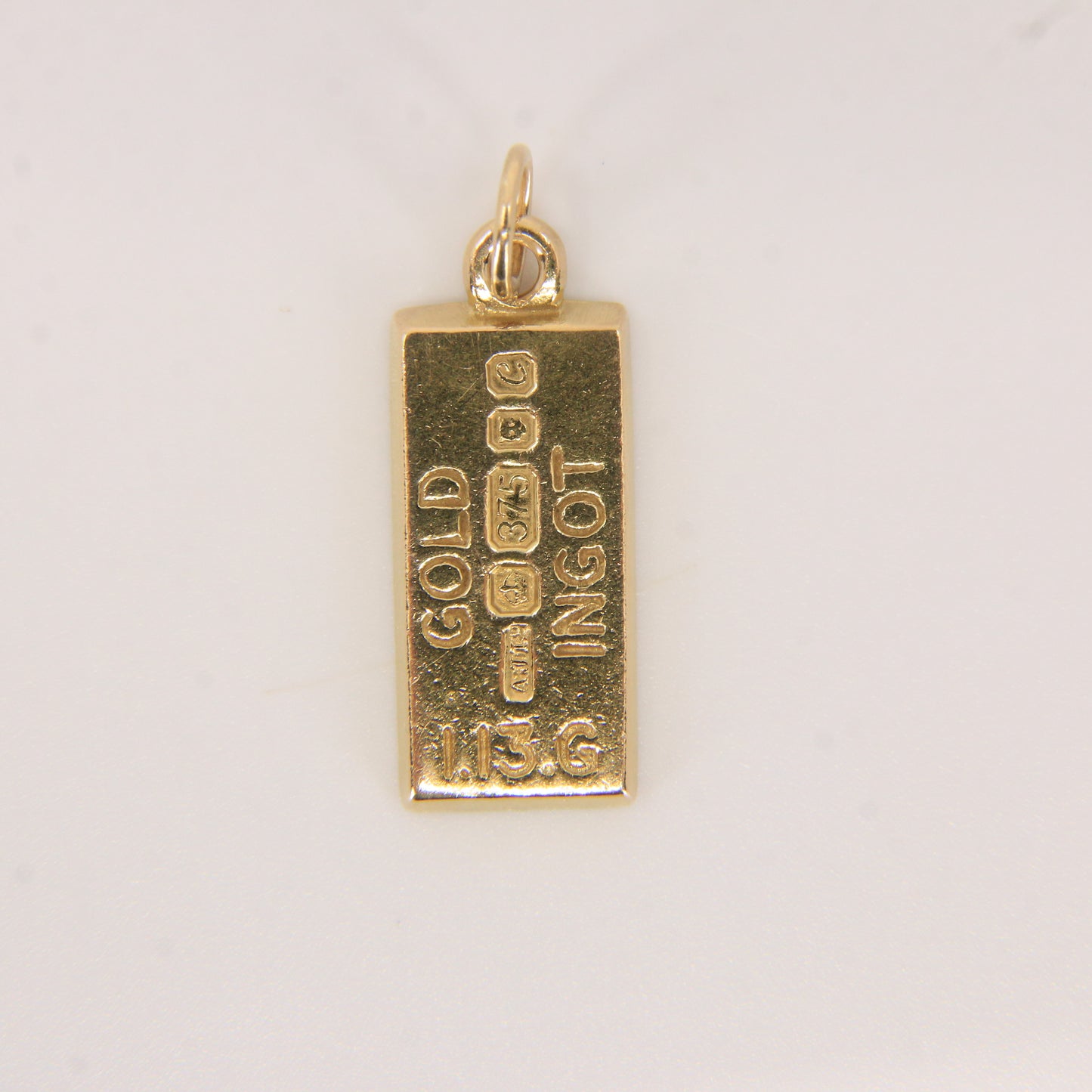 Vintage 9ct Gold Hallmarked Ingot Pendant Solid Gold Collectable