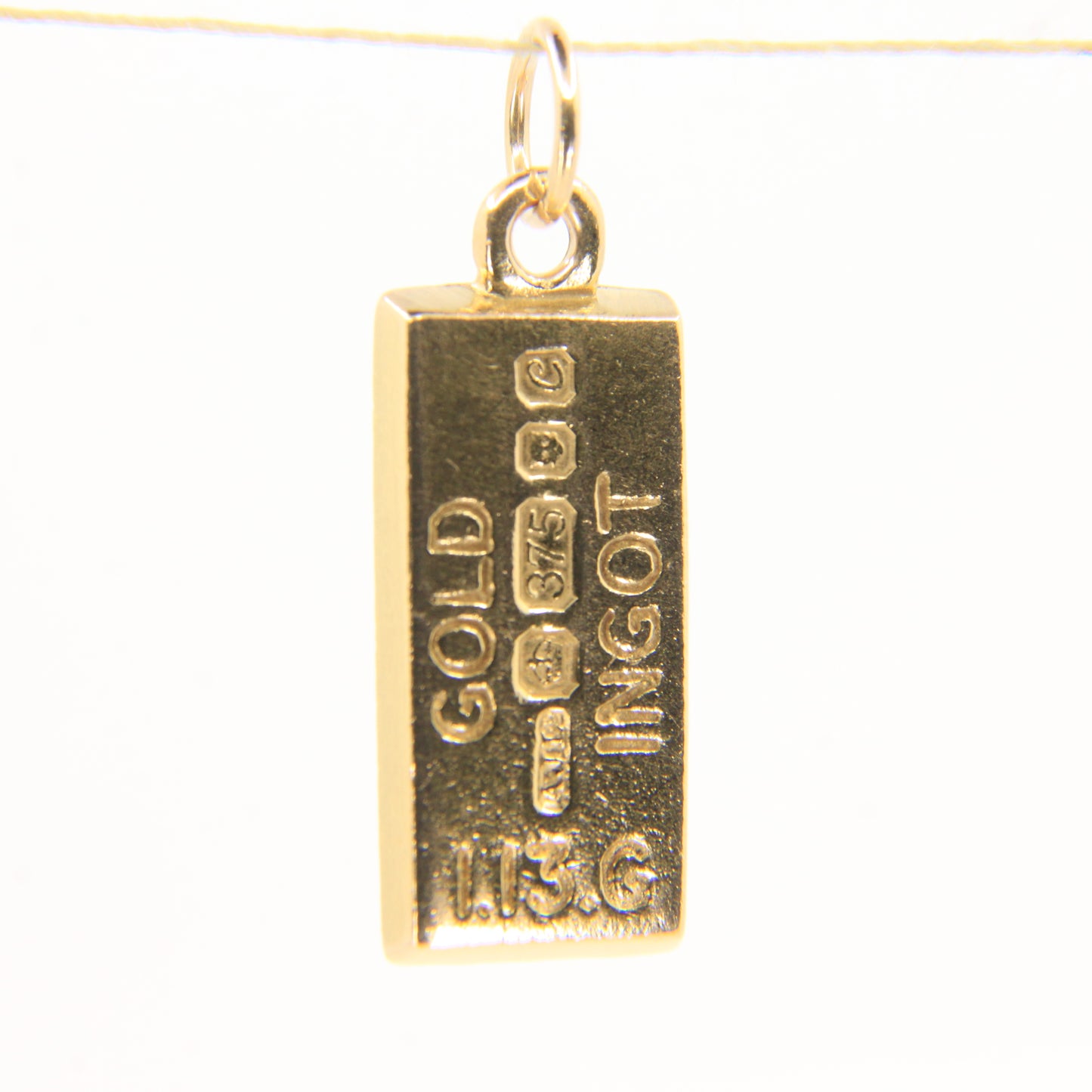 Vintage 9ct Gold Hallmarked Ingot Pendant Solid Gold Collectable