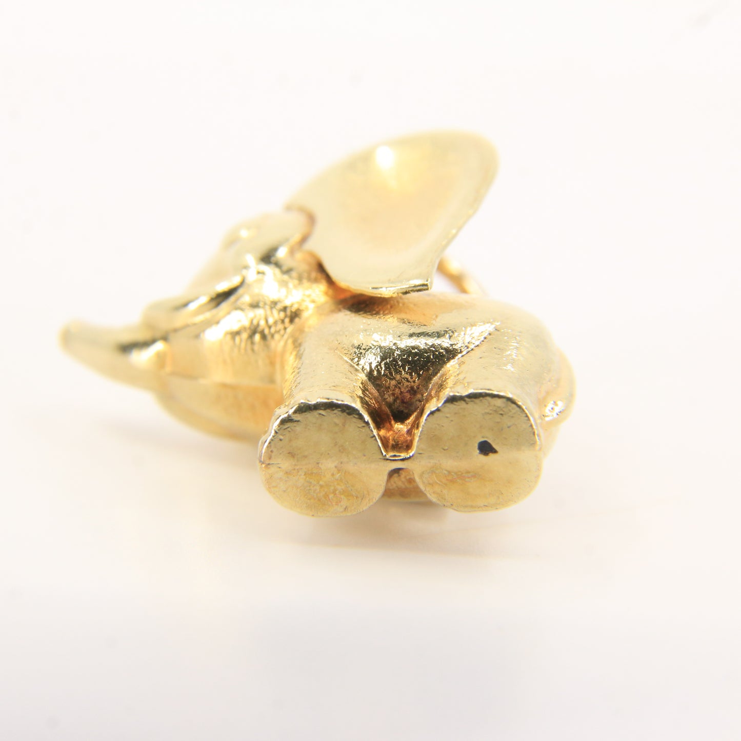 Vintage 9ct Gold Hallmarked Elephant Charm Pendant Trunk Up