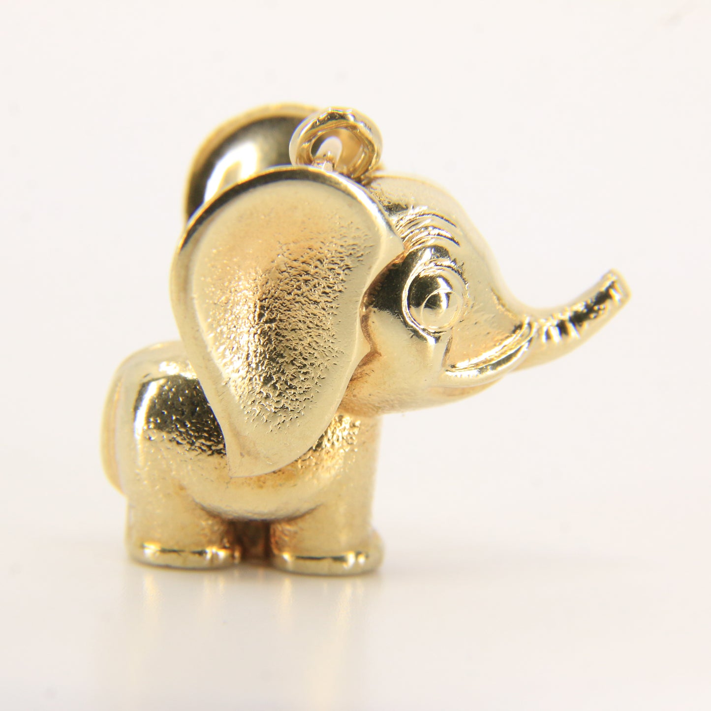 Vintage 9ct Gold Hallmarked Elephant Charm Pendant Trunk Up