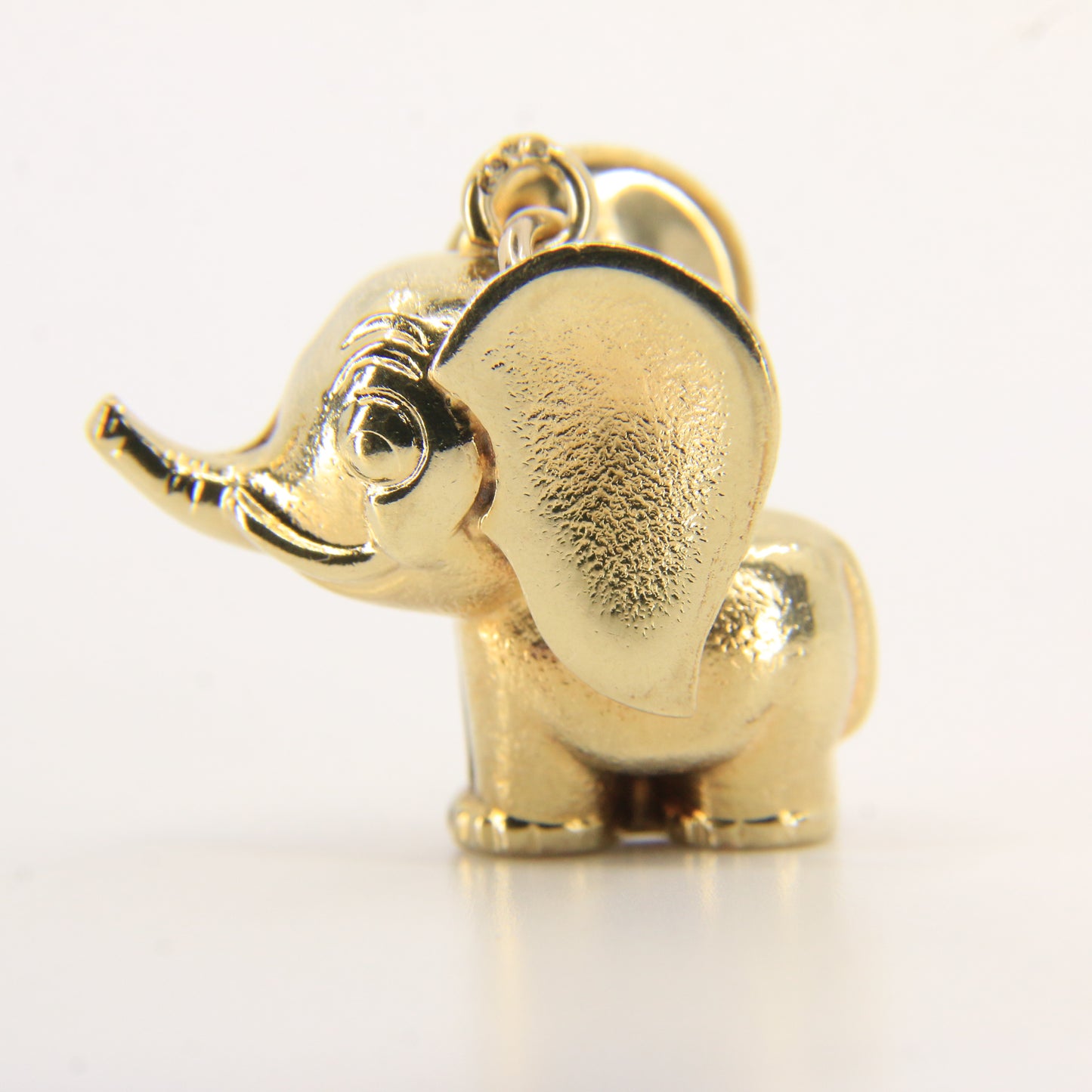 Vintage 9ct Gold Hallmarked Elephant Charm Pendant Trunk Up
