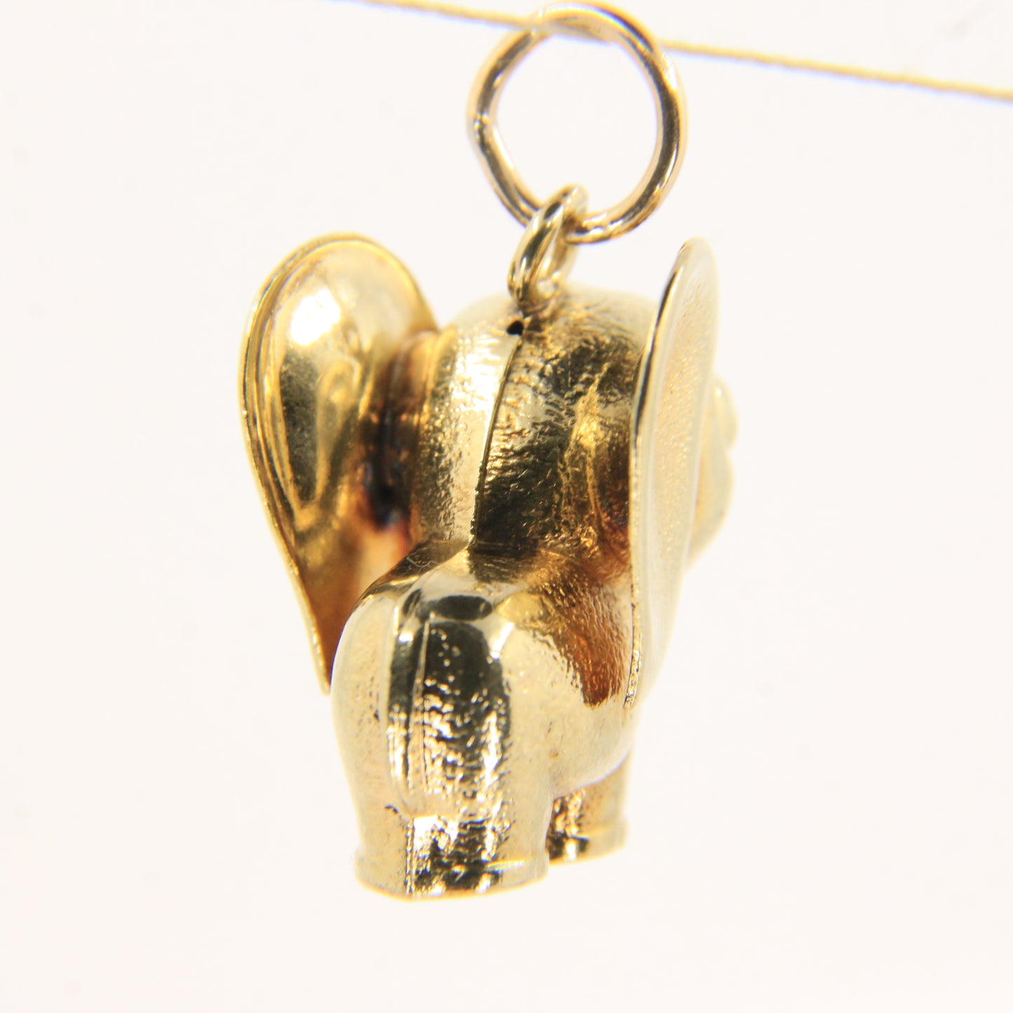 Vintage 9ct Gold Hallmarked Elephant Charm Pendant Trunk Up