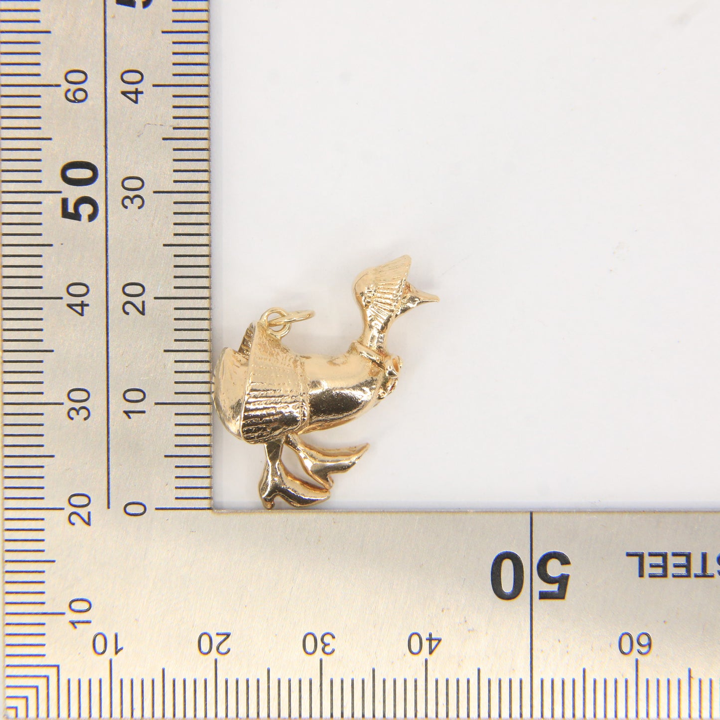 Vintage 9ct Gold Hallmarked Mother Hen Charm Pendant Articulated