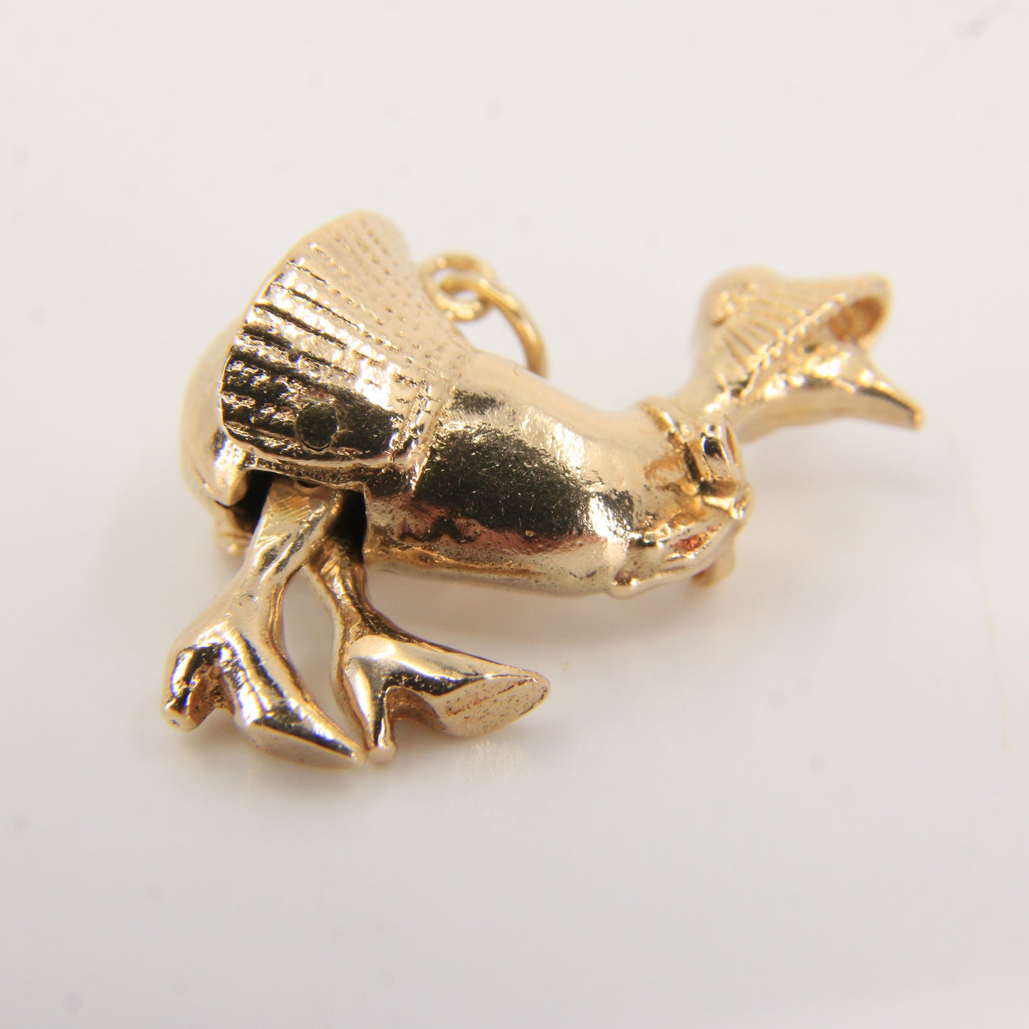 Vintage 9ct Gold Hallmarked Mother Hen Charm Pendant Articulated