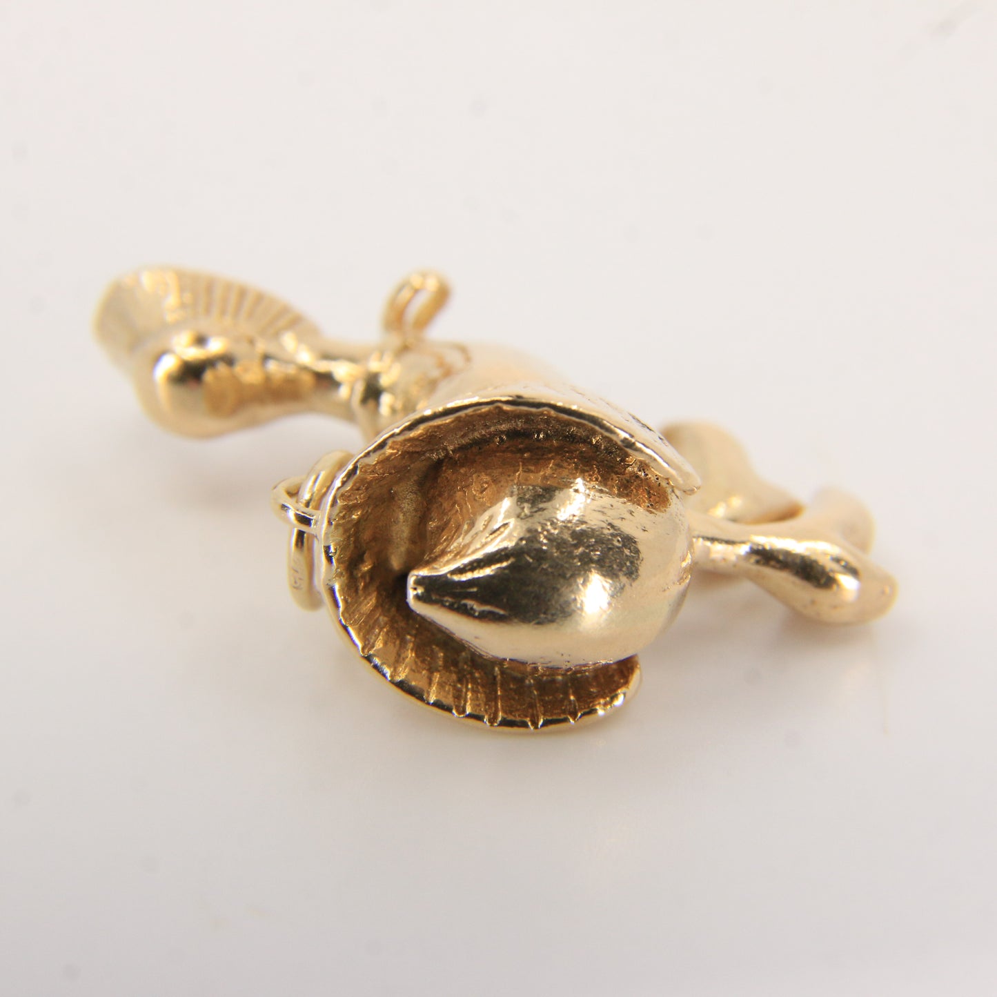 Vintage 9ct Gold Hallmarked Mother Hen Charm Pendant Articulated