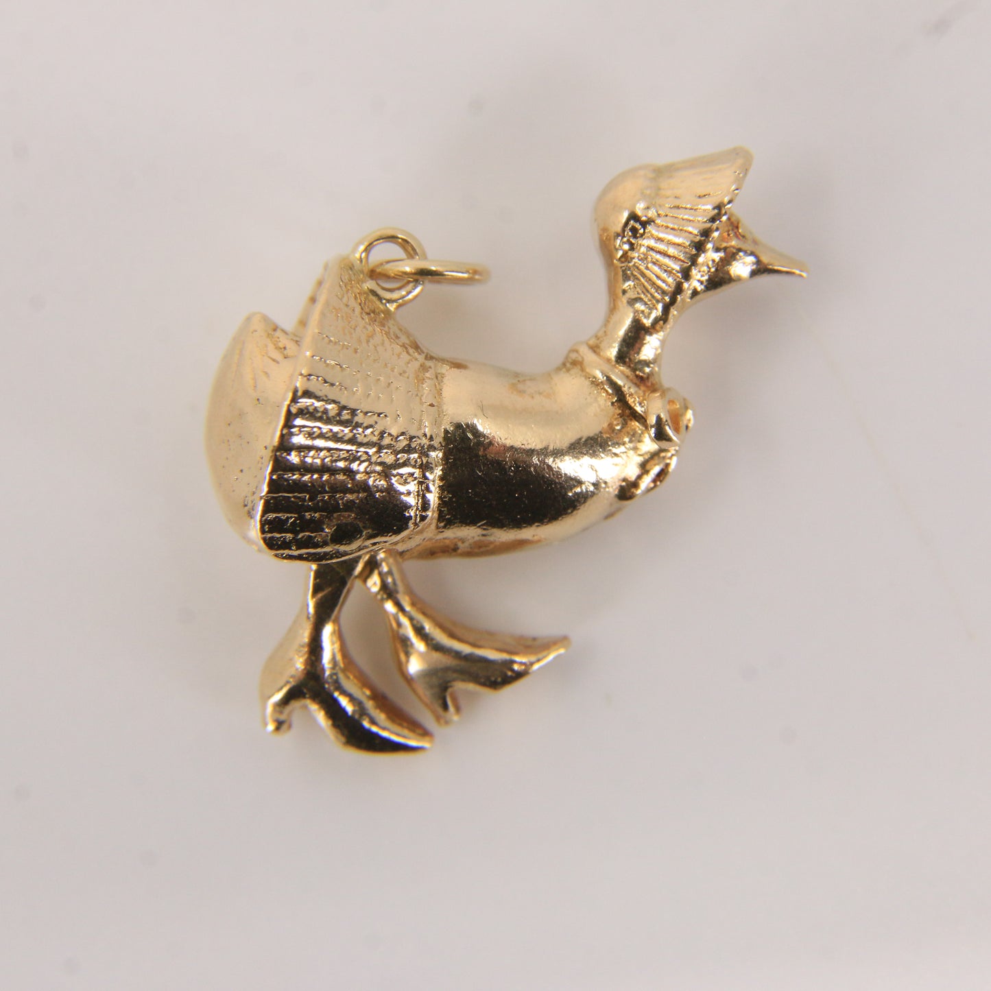 Vintage 9ct Gold Hallmarked Mother Hen Charm Pendant Articulated