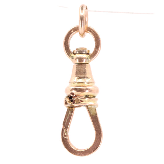 Antique 9ct Rose Gold Swivel Albert Dog Clip Clasp Charm Holder Jewellery Making