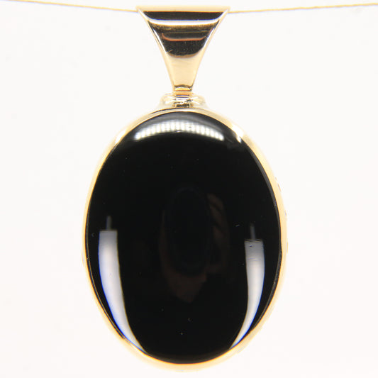 Vintage 9ct Gold Large Hallmarked Millennium 2000 Azurite Malachite Onyx Pendant