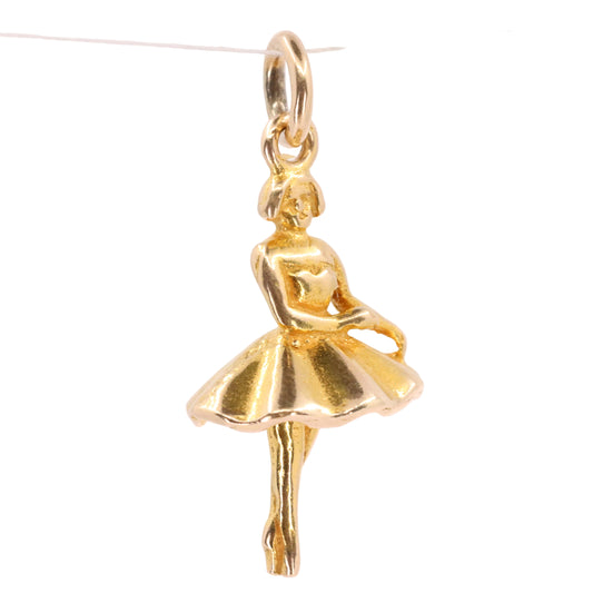 Vintage 9ct Hallmarked Gold Ballerina Dancer Woman Charm Ballet Pendant Gift