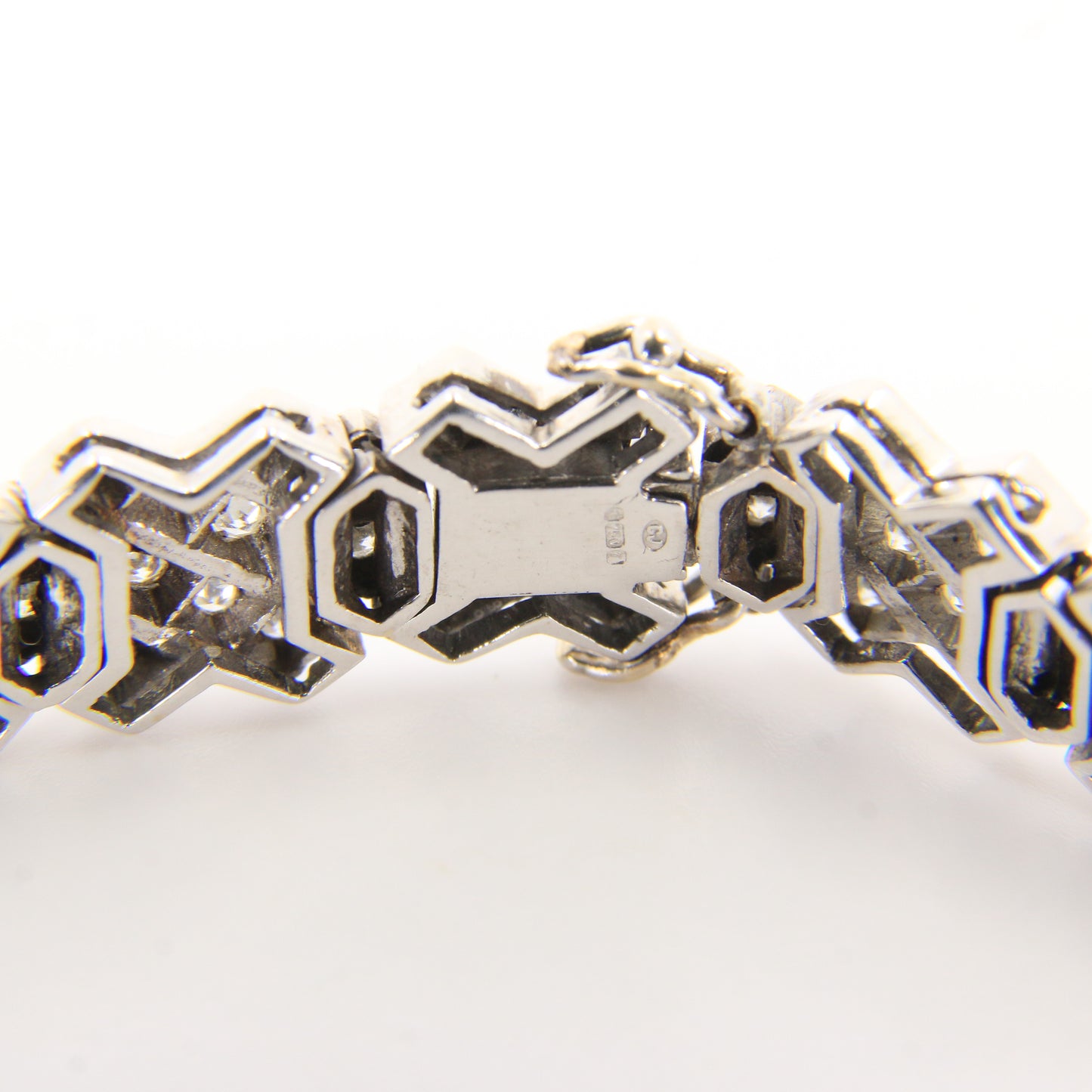 Vintage 18ct White Gold 2ct Diamond Bracelet 7.5" Hallmarked Gift Boxed