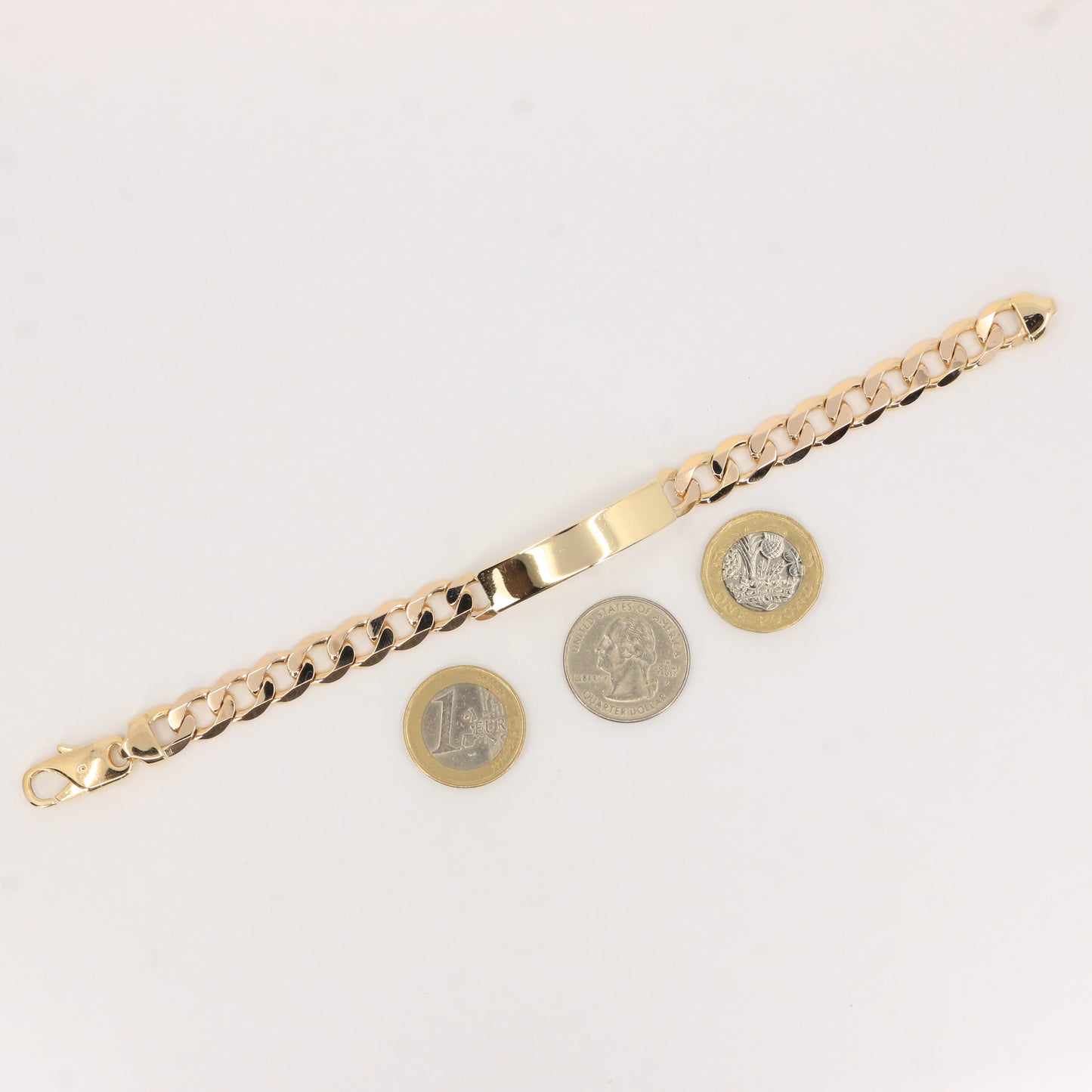 Vintage 9ct Gold 8.5" ID Bracelet Hallmarked Curb Link Lobster Clasp Gift