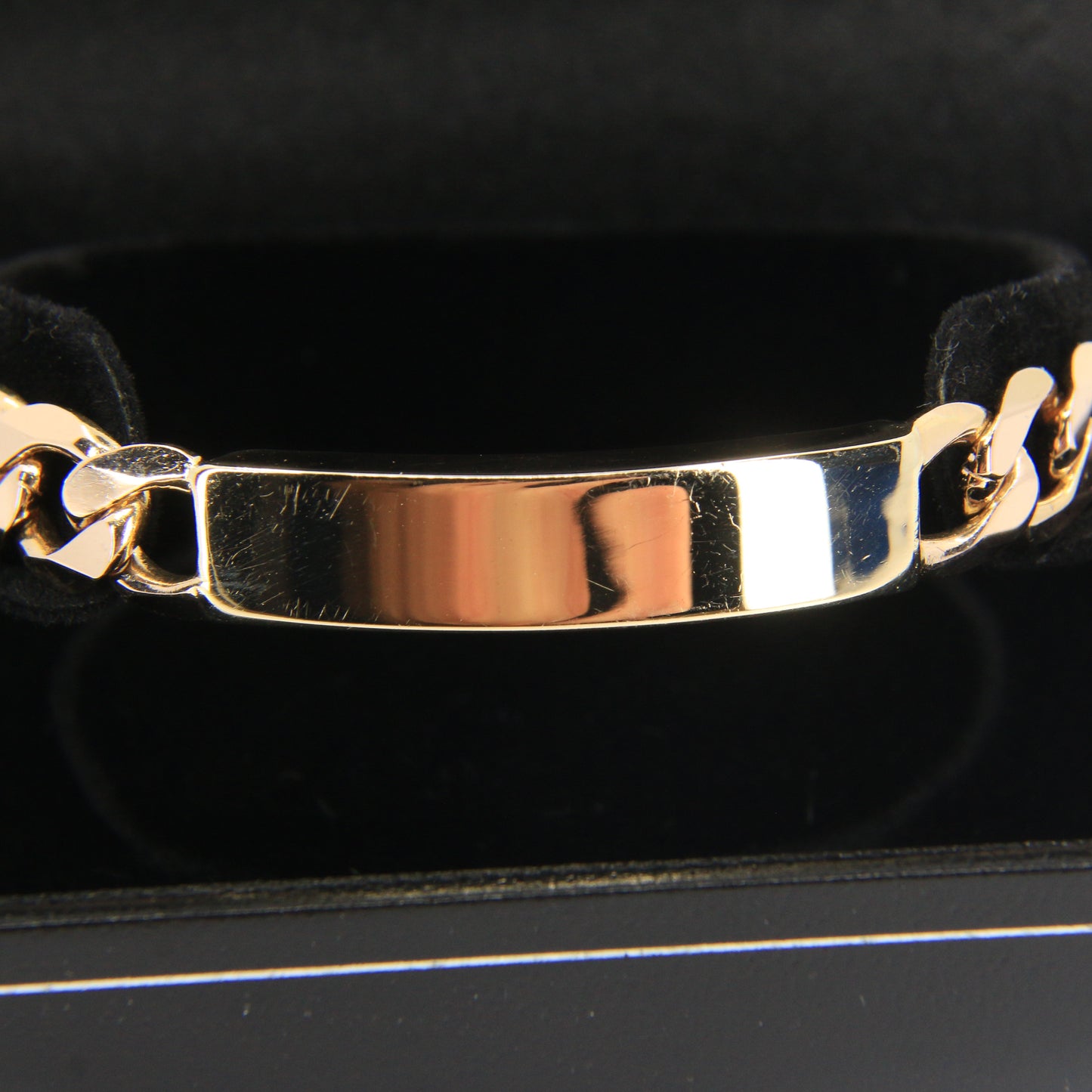 Vintage 9ct Gold 8.5" ID Bracelet Hallmarked Curb Link Lobster Clasp Gift