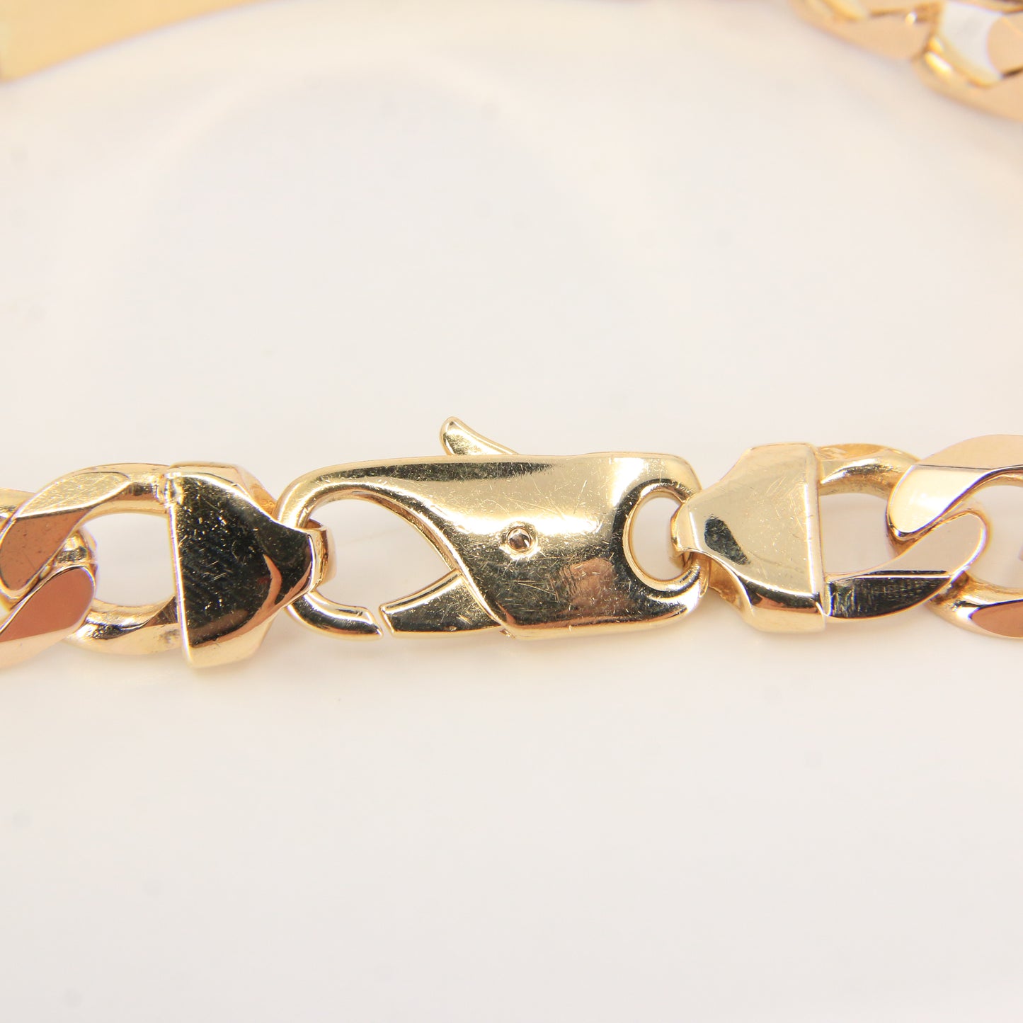 Vintage 9ct Gold 8.5" ID Bracelet Hallmarked Curb Link Lobster Clasp Gift
